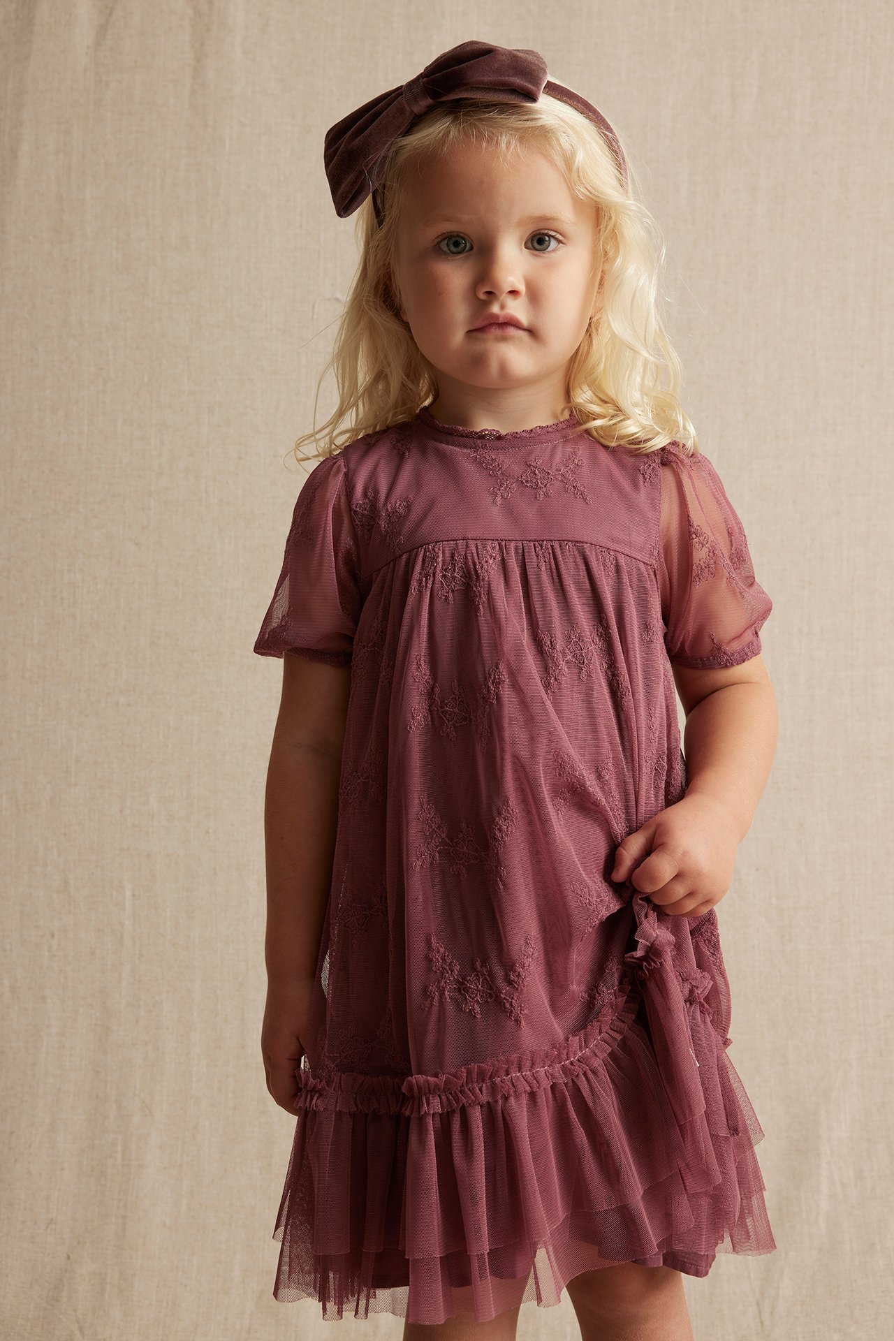 Brodert meshkjole - Lilla - 4