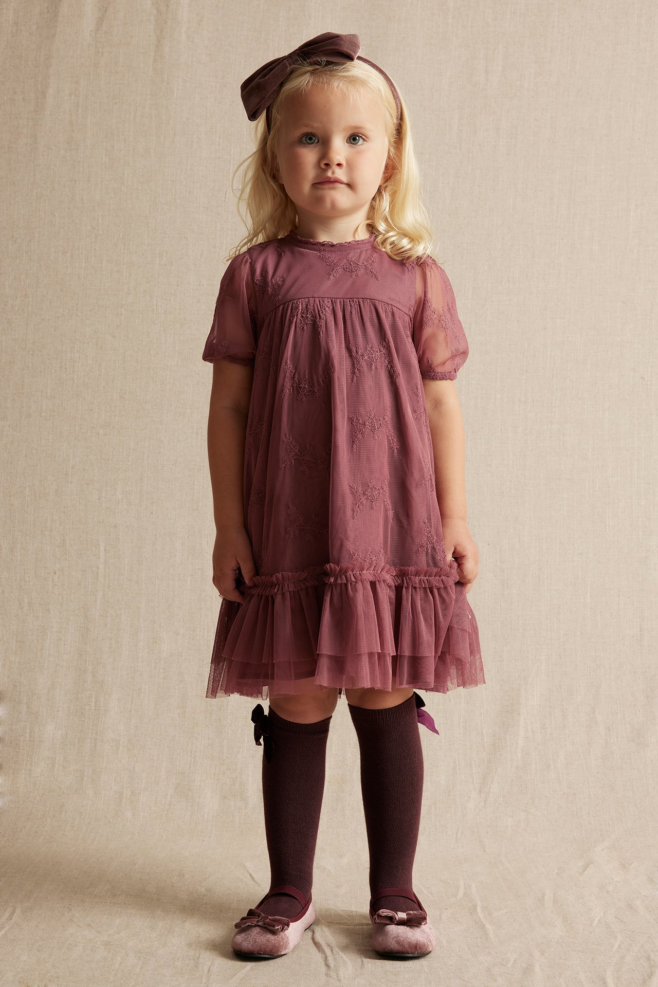 Brodert meshkjole - Lilla - 5