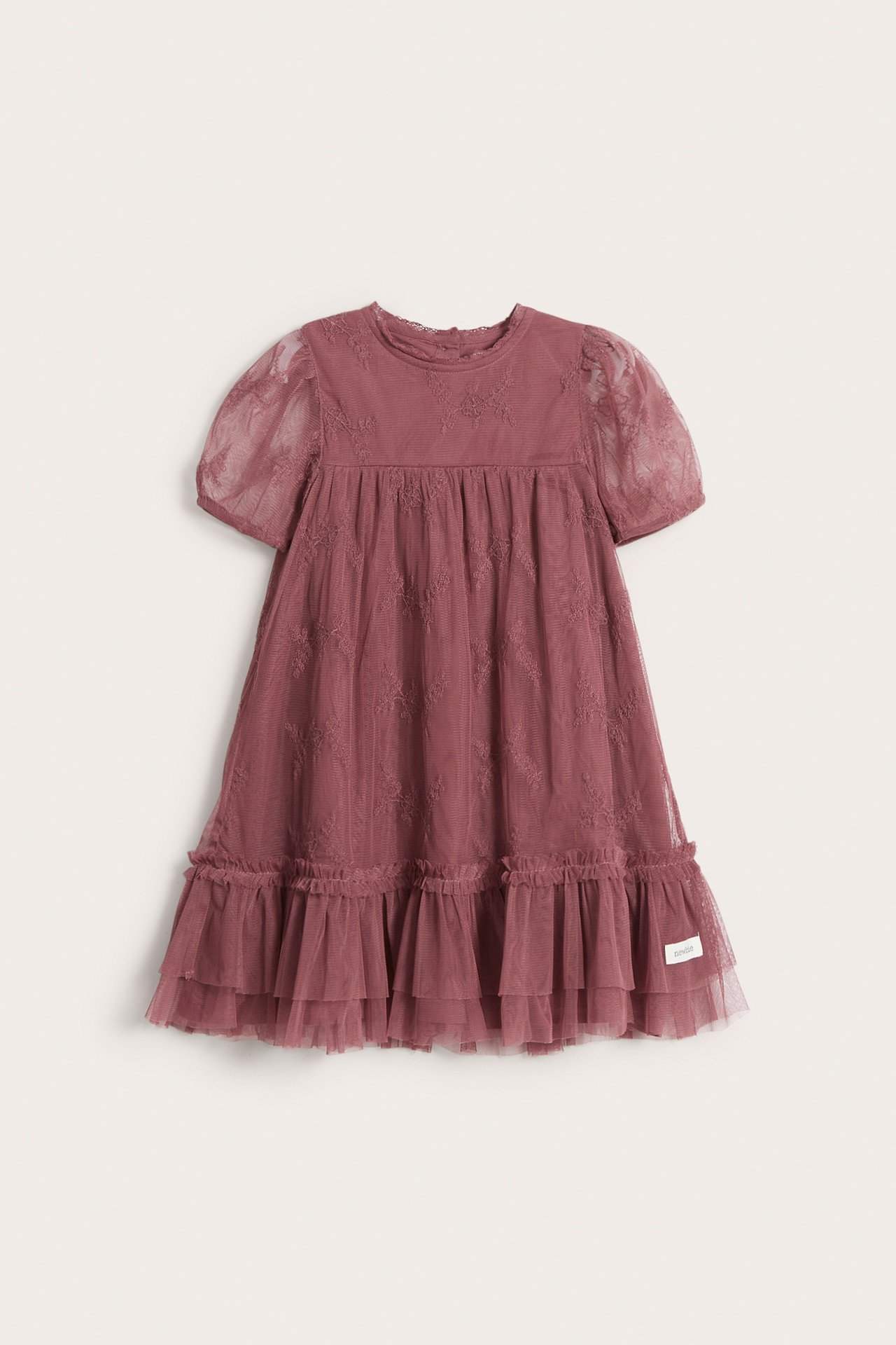 Brodert meshkjole - Lilla - 8