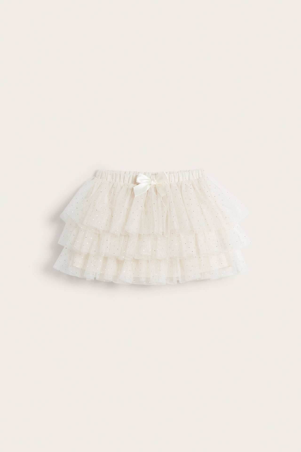 Glitrende volangskjørt baby - Lys beige - 6