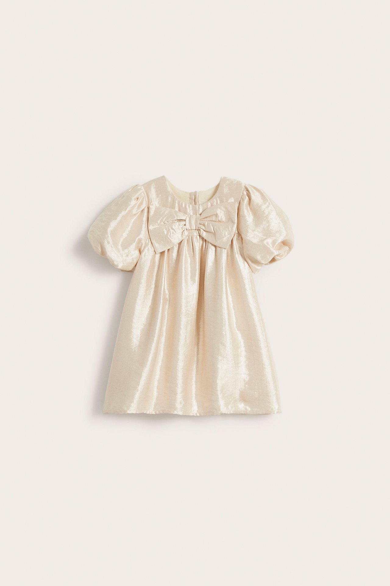 Babykjole med sløyfe - Beige - 7