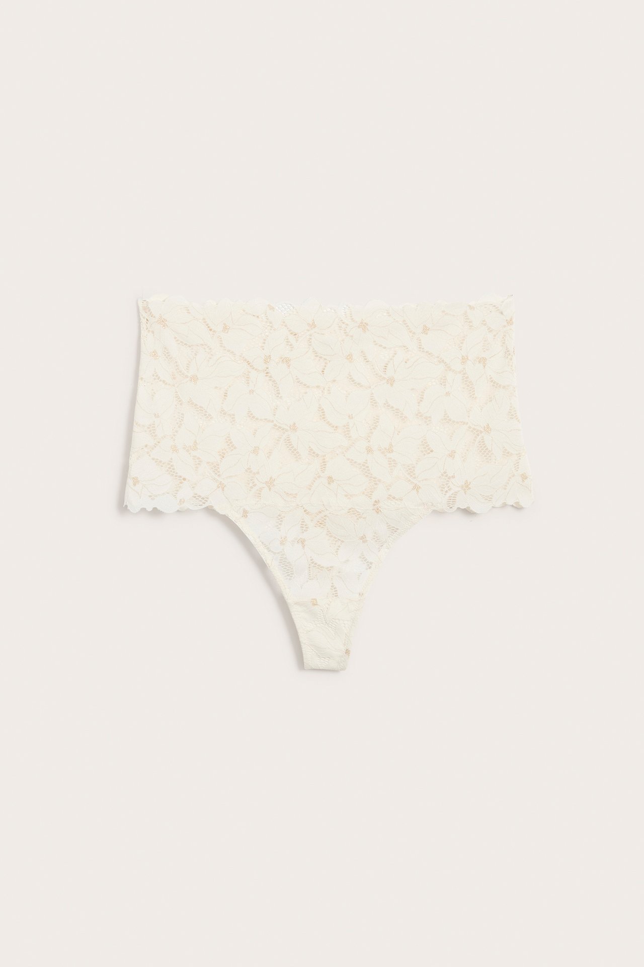 Stringi z koronki - Offwhite - 4