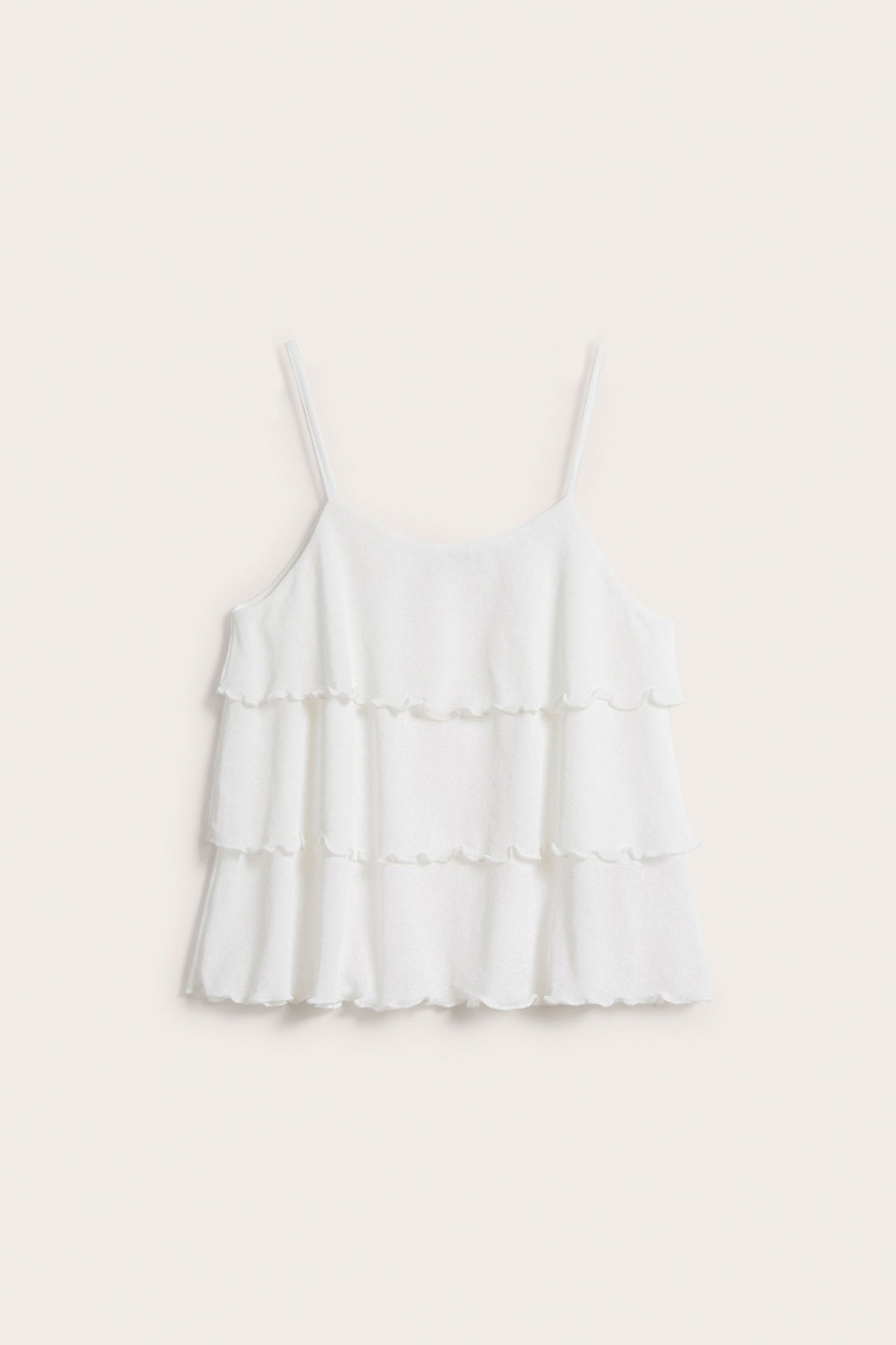 Koszulka z falbaną - Offwhite - 2