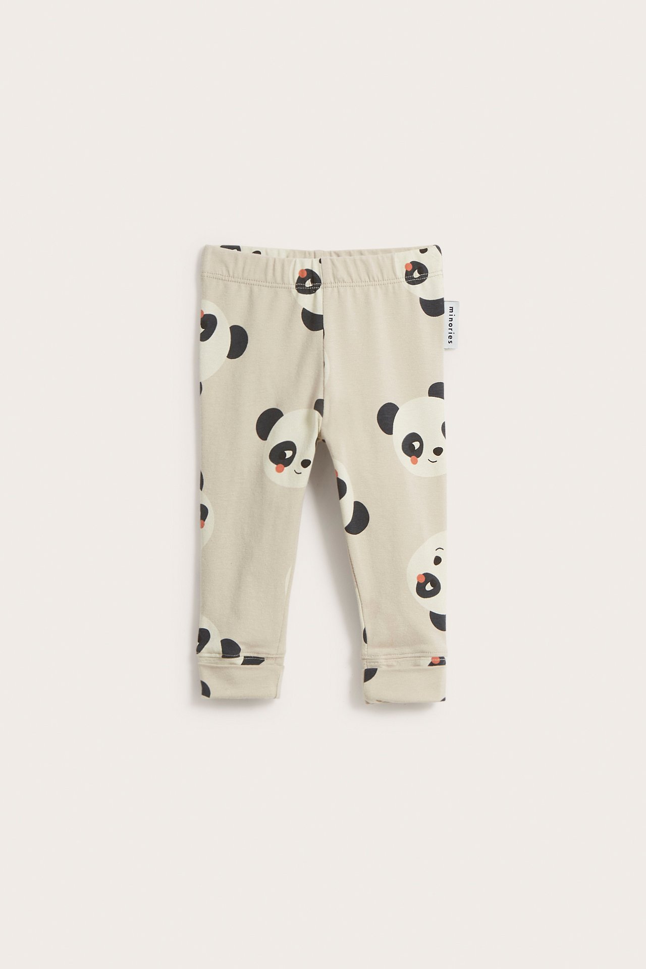 Mönstrade babyleggings - Beige - 3
