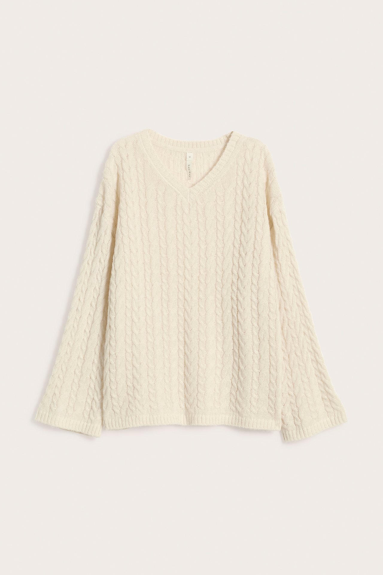 Dzianinowy sweter - Jasnobeżowy - 7