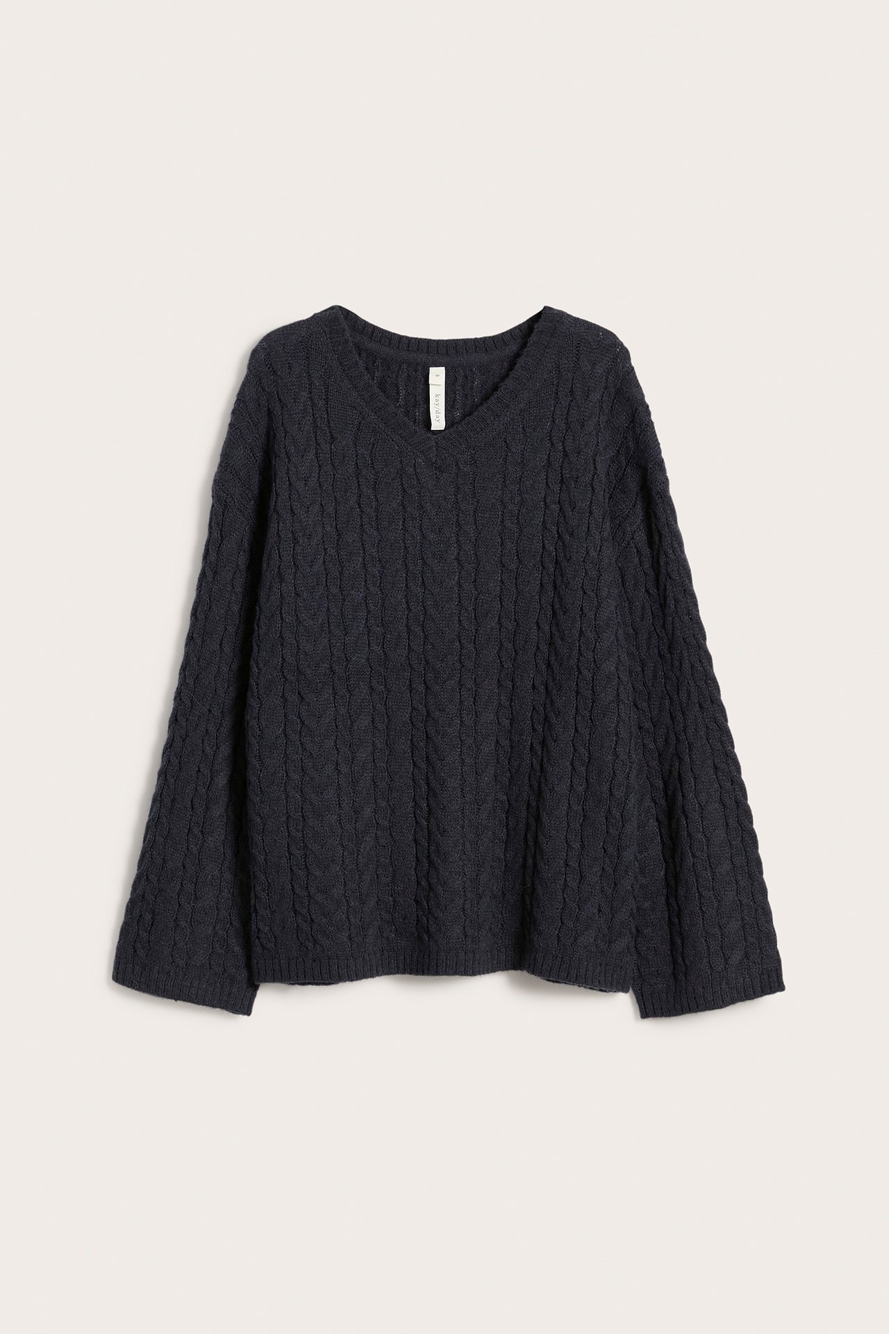 Dzianinowy sweter - Ciemnoniebieski - 8