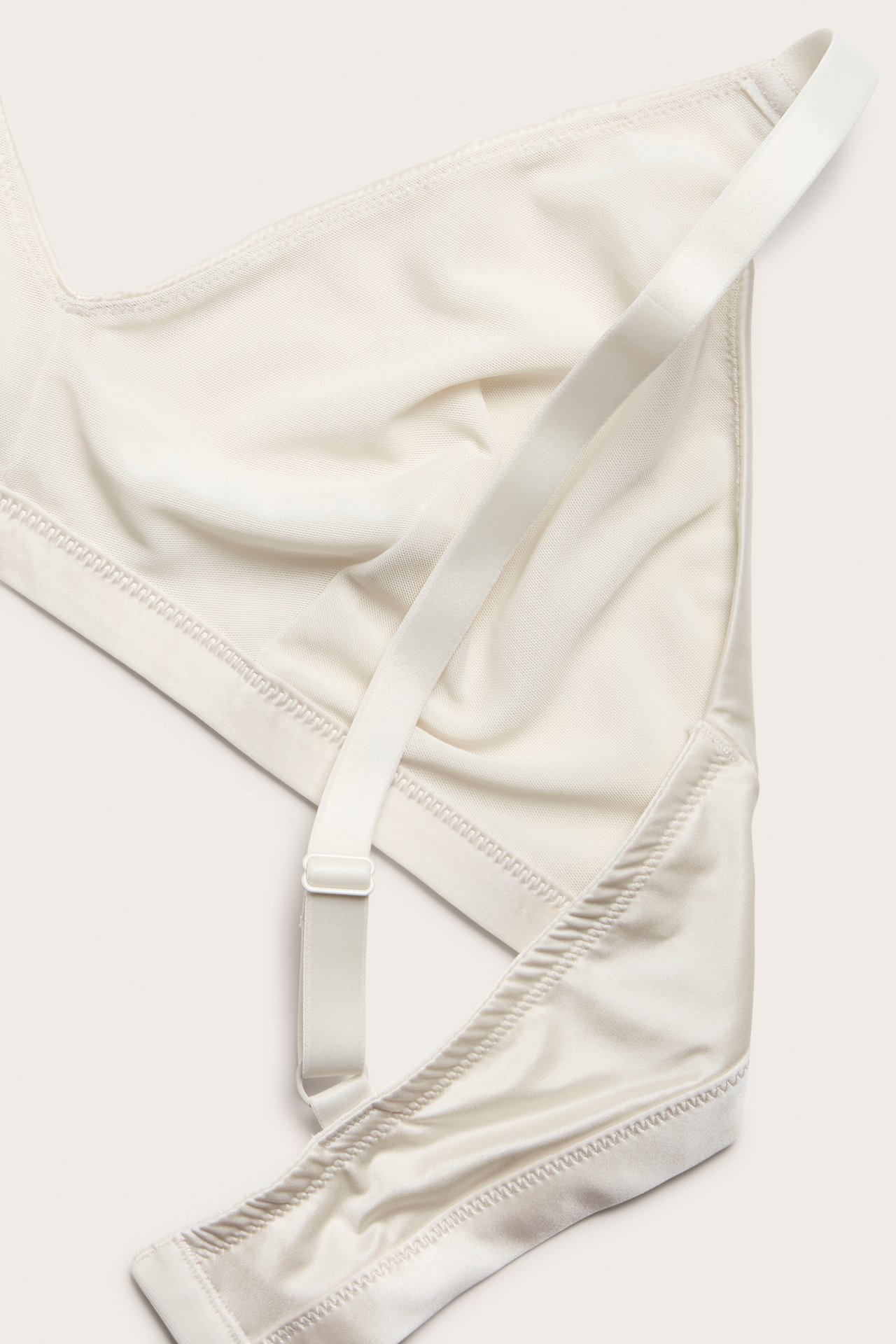 Bygellös bh satin - Offwhite - 4