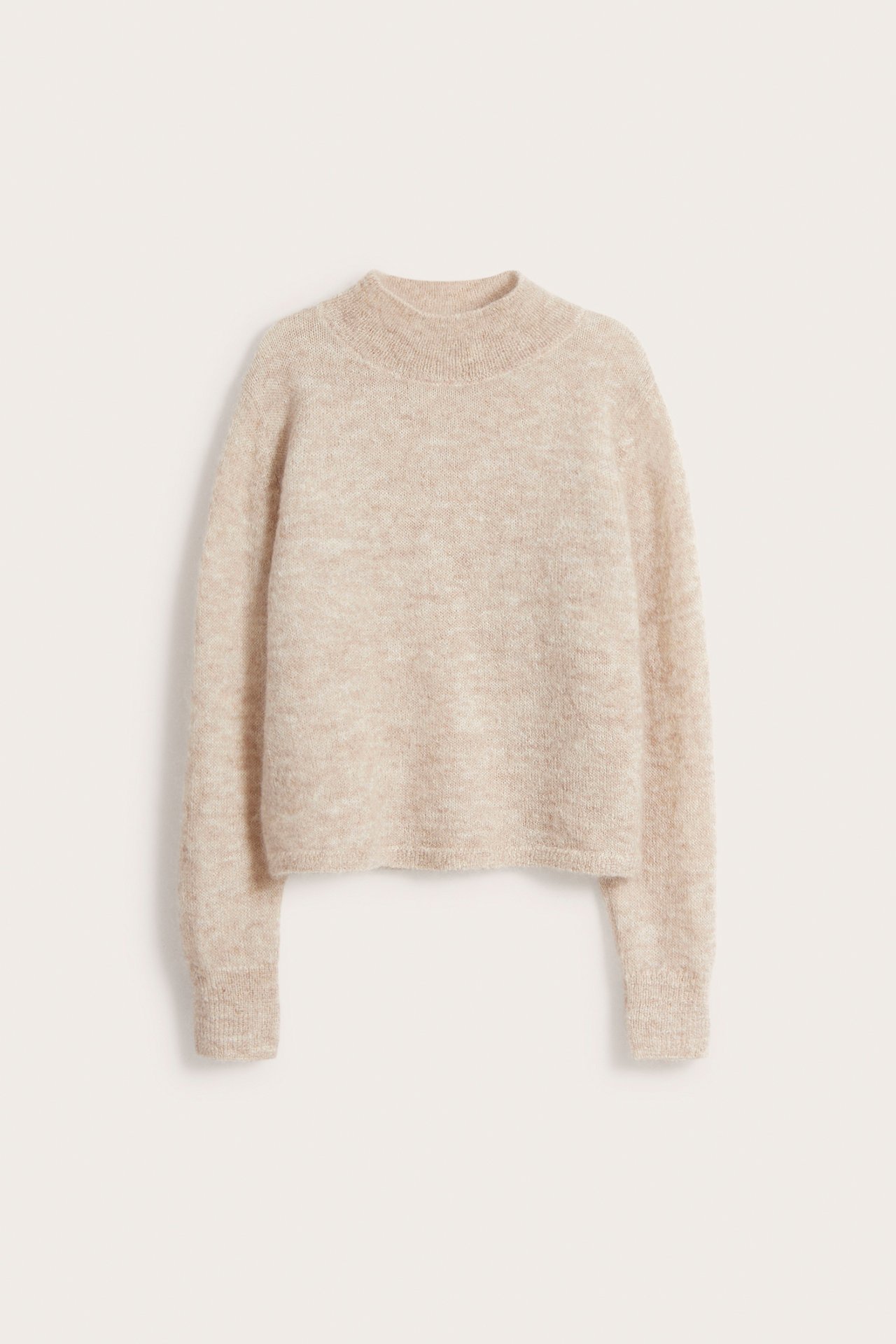 Strikkegenser i mohairblanding - Melert beige - 6