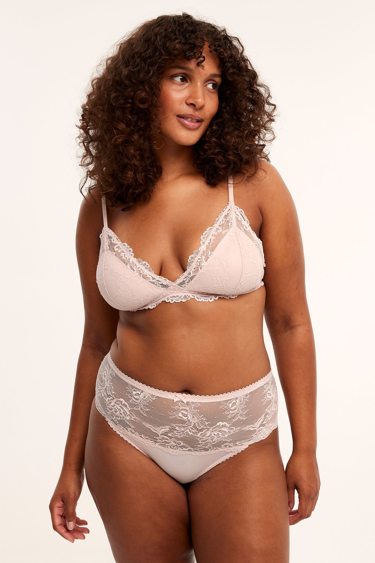 Mjuk bh med spets - Rosa - 2