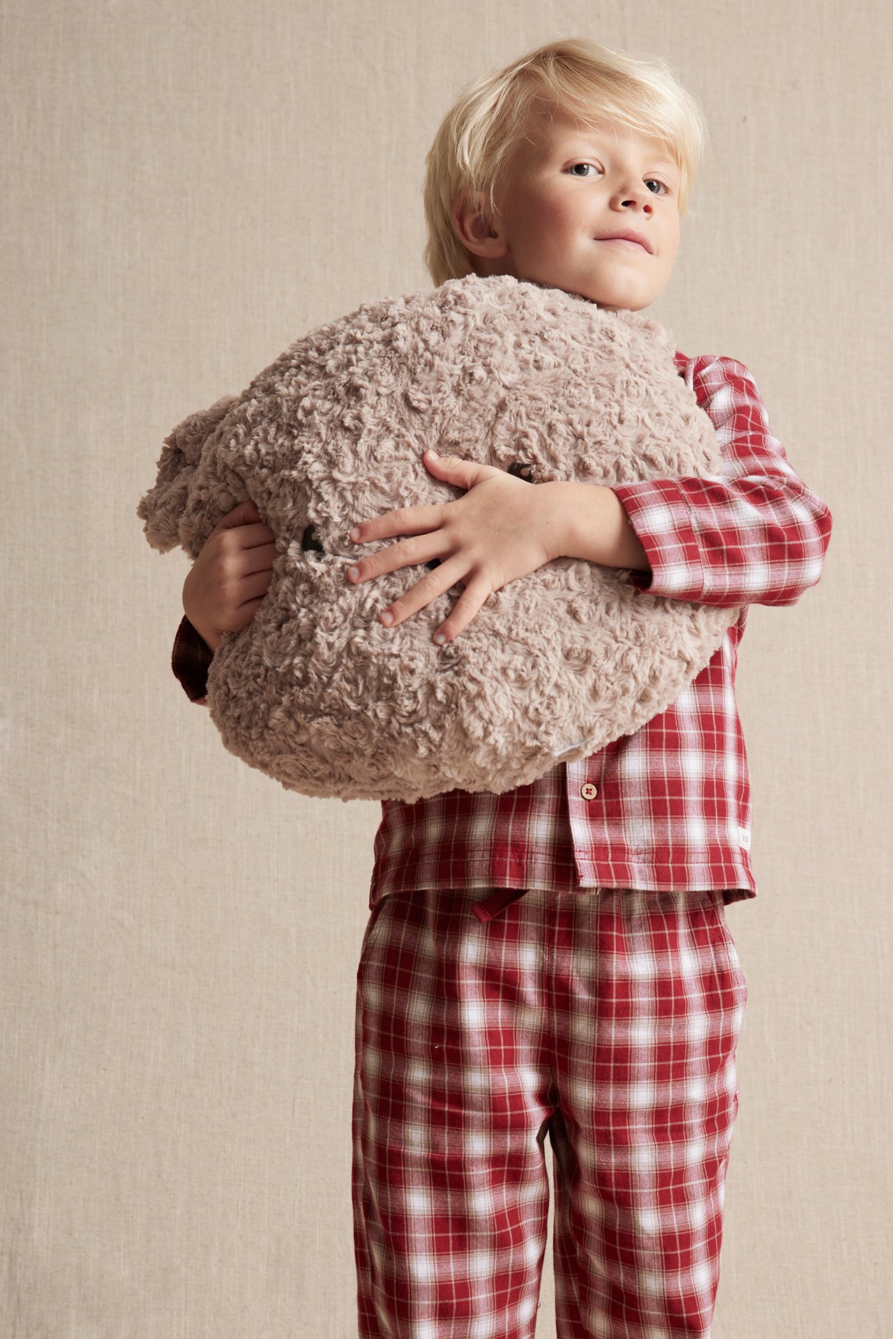 Rutig flanellpyjamas - Röd - 2