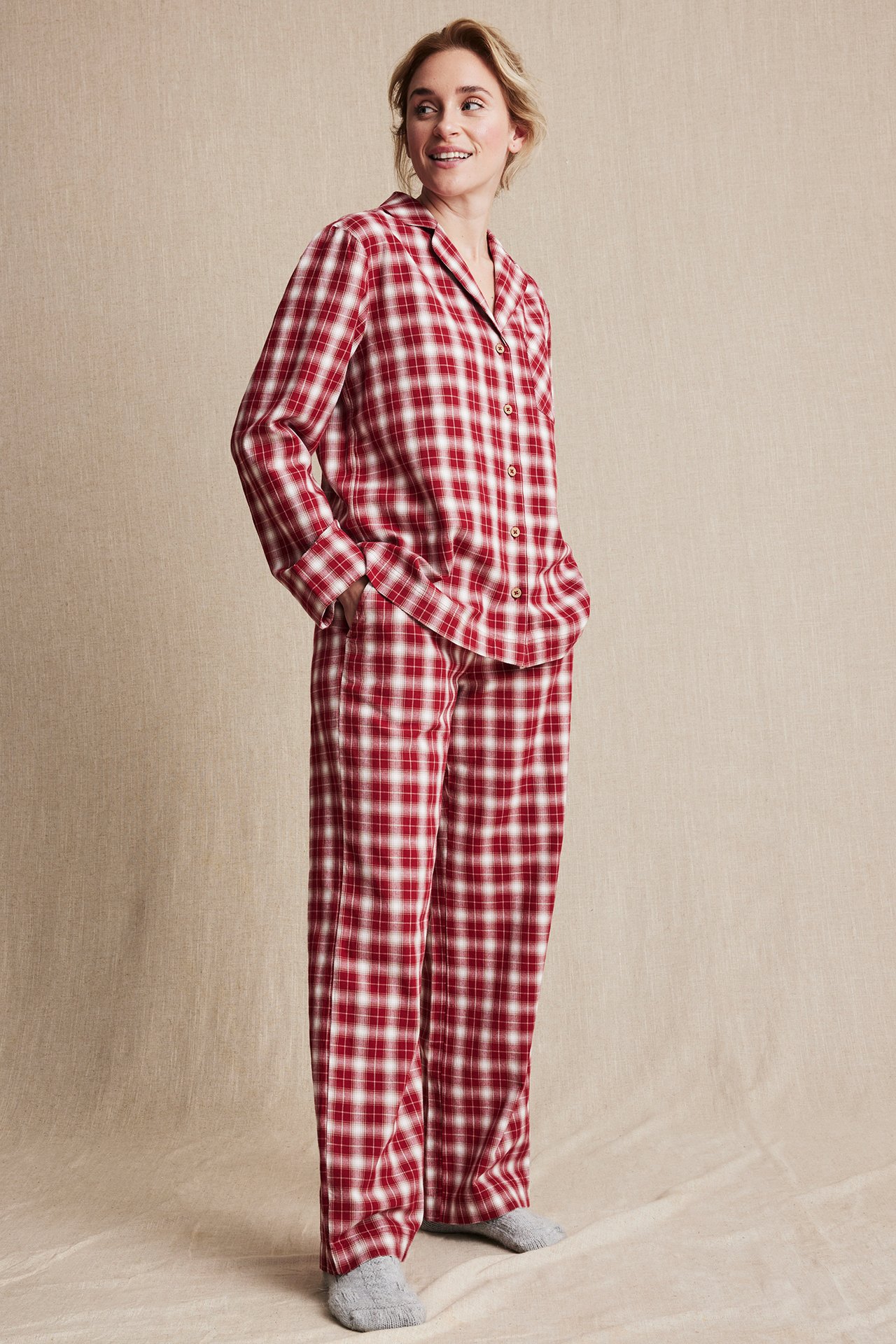 Newbie Woman -malliston flanellipyjama - Punainen - 170cm / Storlek: S - 1