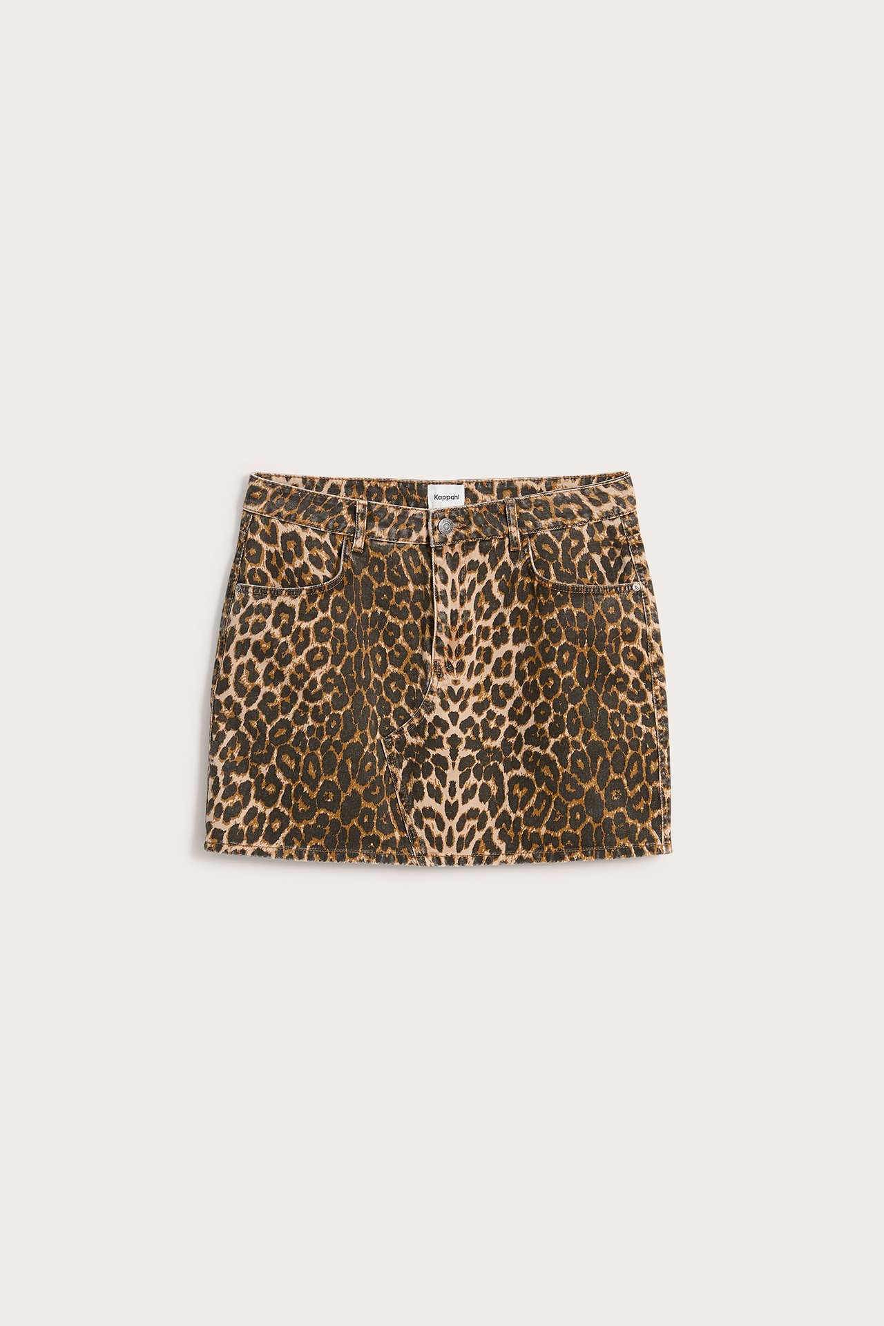 Leopardmönstrad kjol - Beige - 2