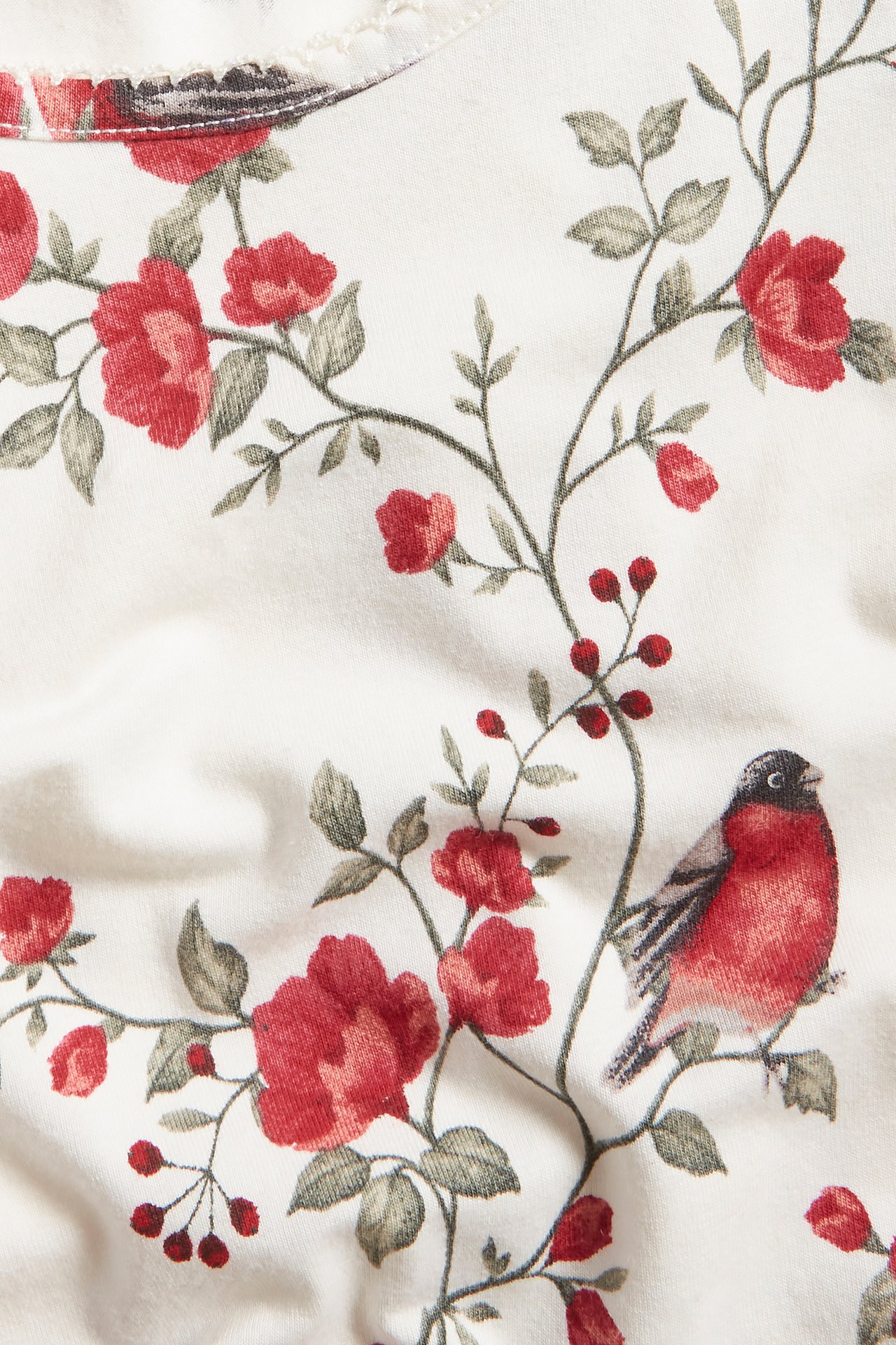 Langermet blomstrete topp - Offwhite - 3