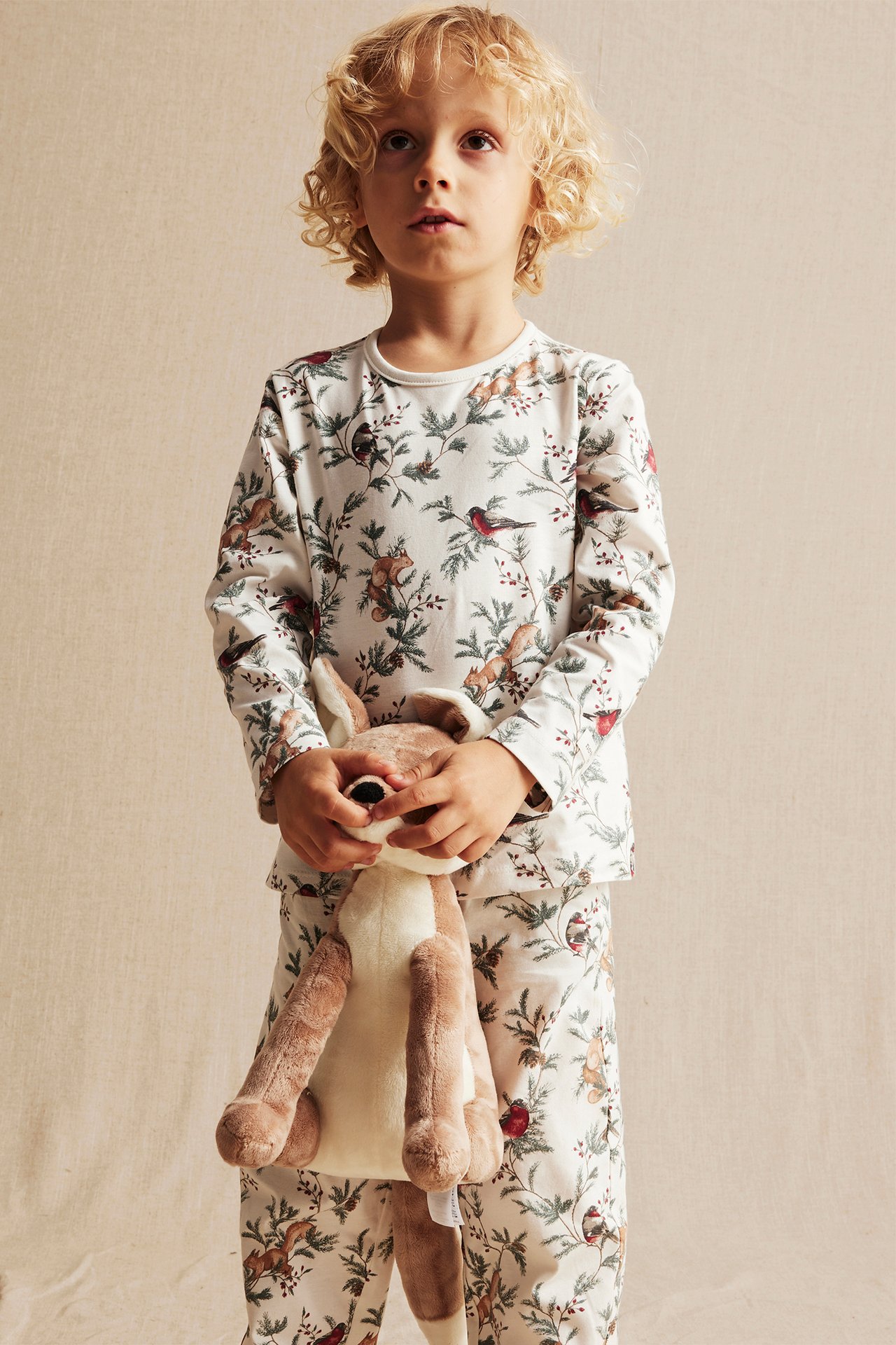 Julemønstret pyjamas - Offwhite - 3