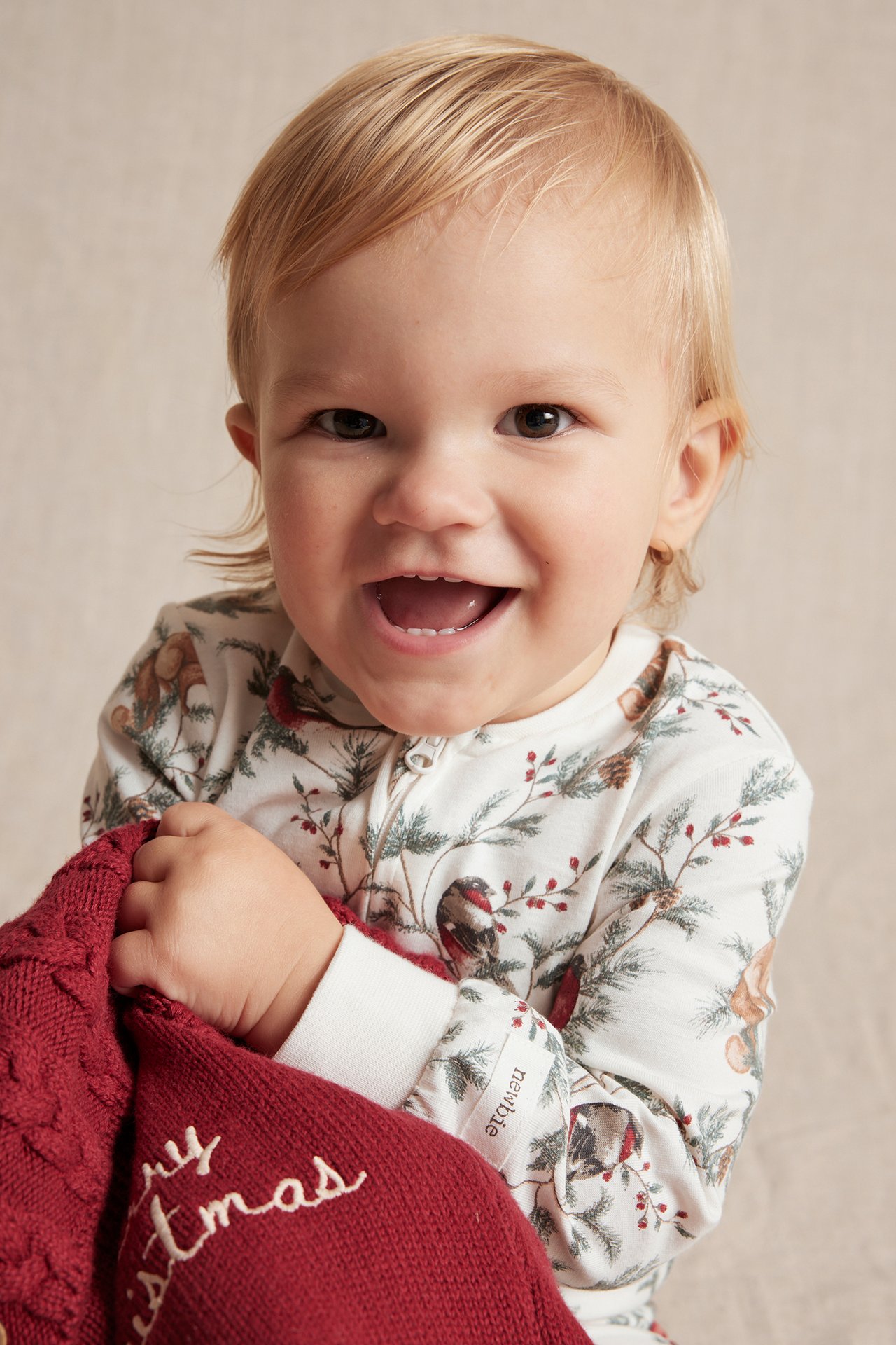 Julmönstrad pyjamas - Offwhite - 3