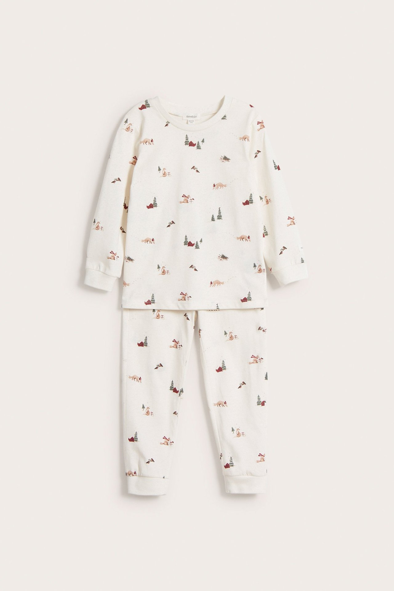 Julmönstrad pyjamas - Offwhite - 6