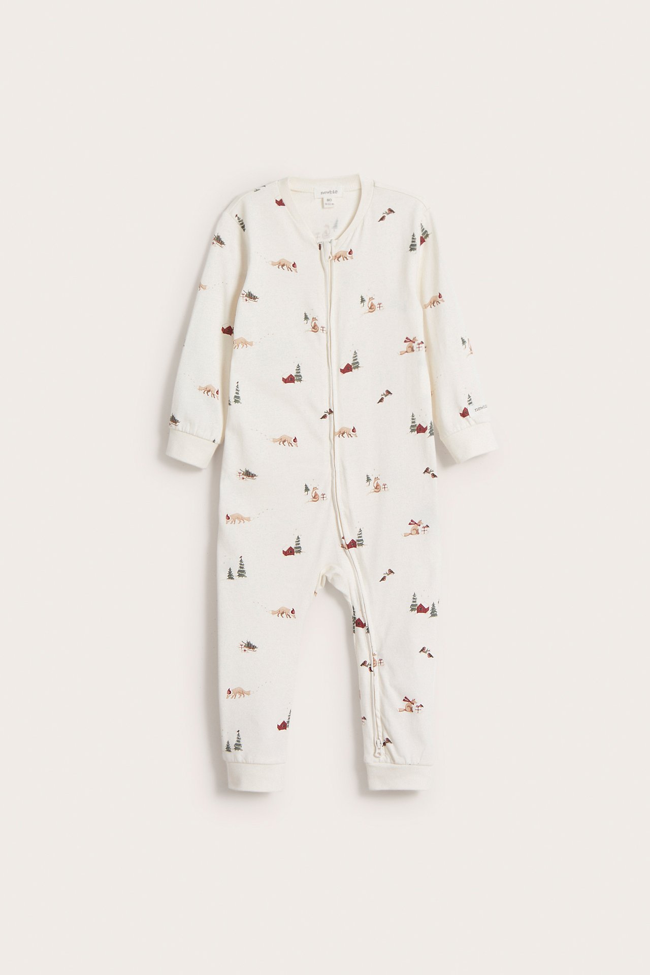 Mönstrad långärmad pyjamas - Offwhite - 2