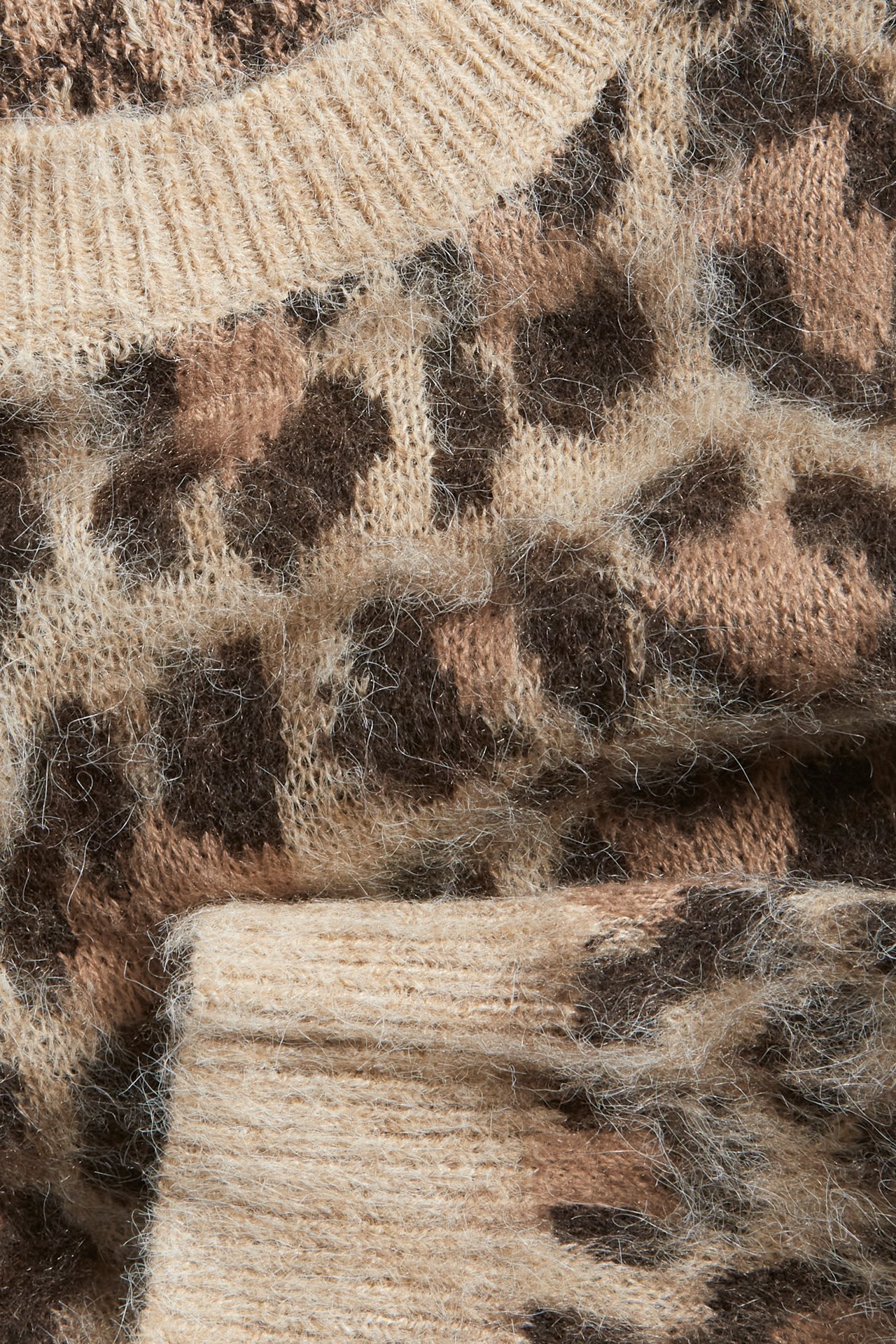 Leopardmønstret genser - Melert beige - 5