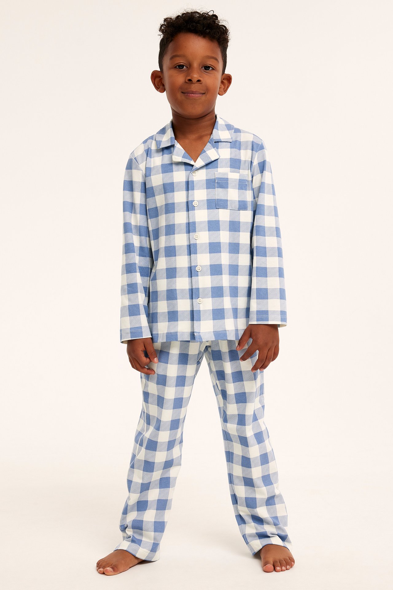 Rutete pyjamas - Blå - 3