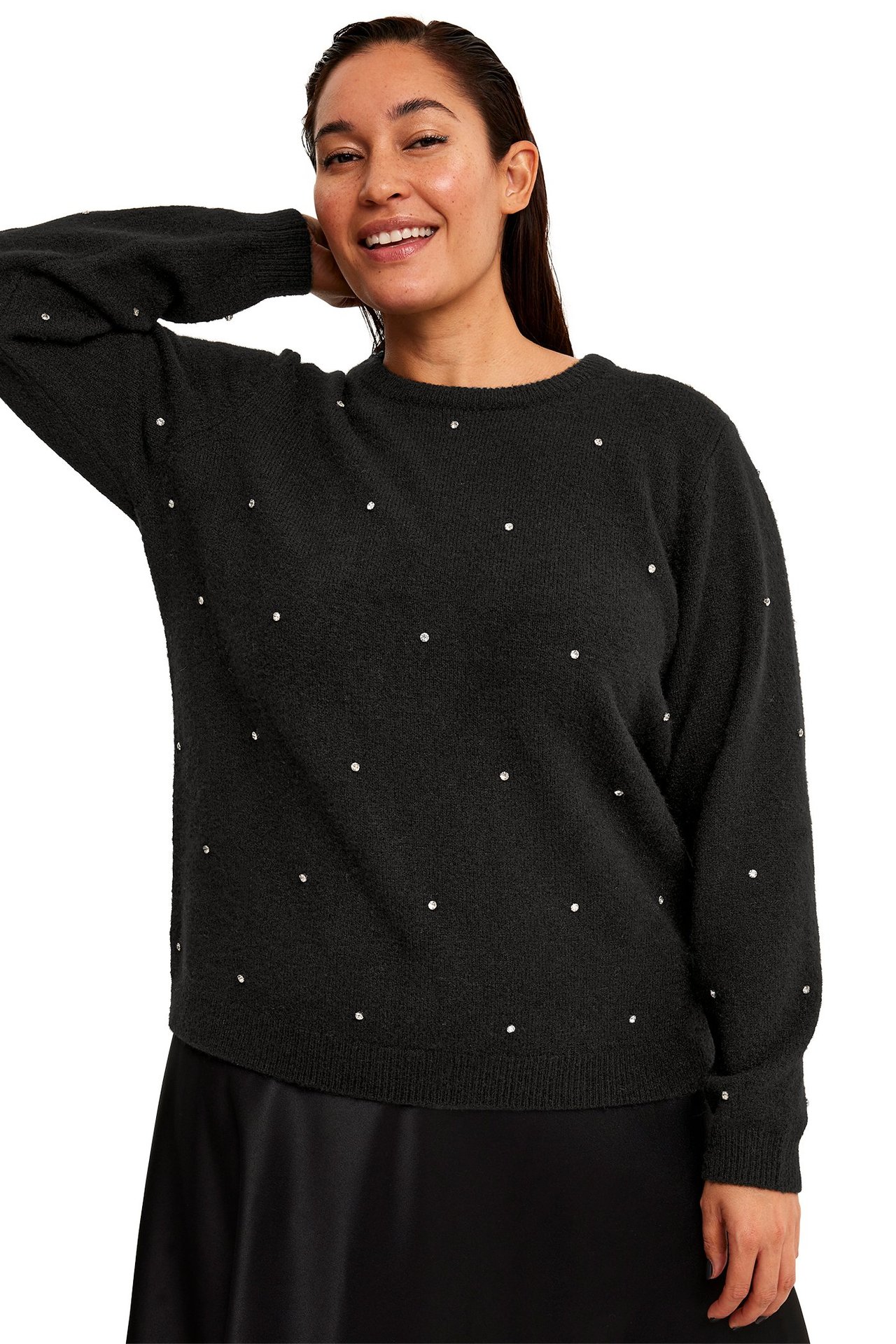 Dzianinowy sweter - Czarne - 173cm / Storlek: XL - 1