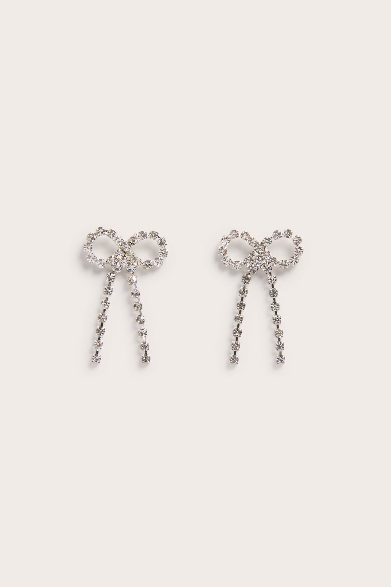 Rosettörhängen med strass - Silver - 3