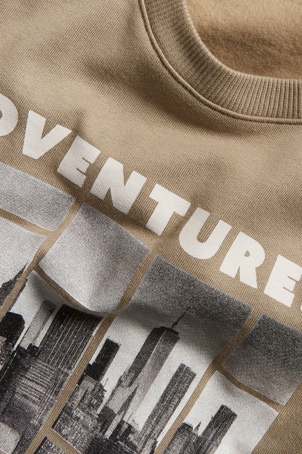 Sweatshirt med tryck - Brun - 4