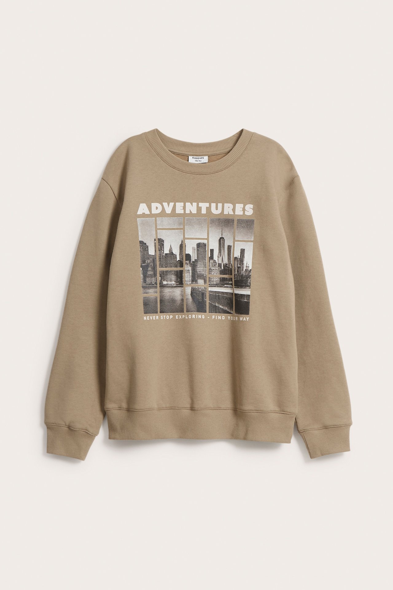 Sweatshirt med tryck - Brun - 5