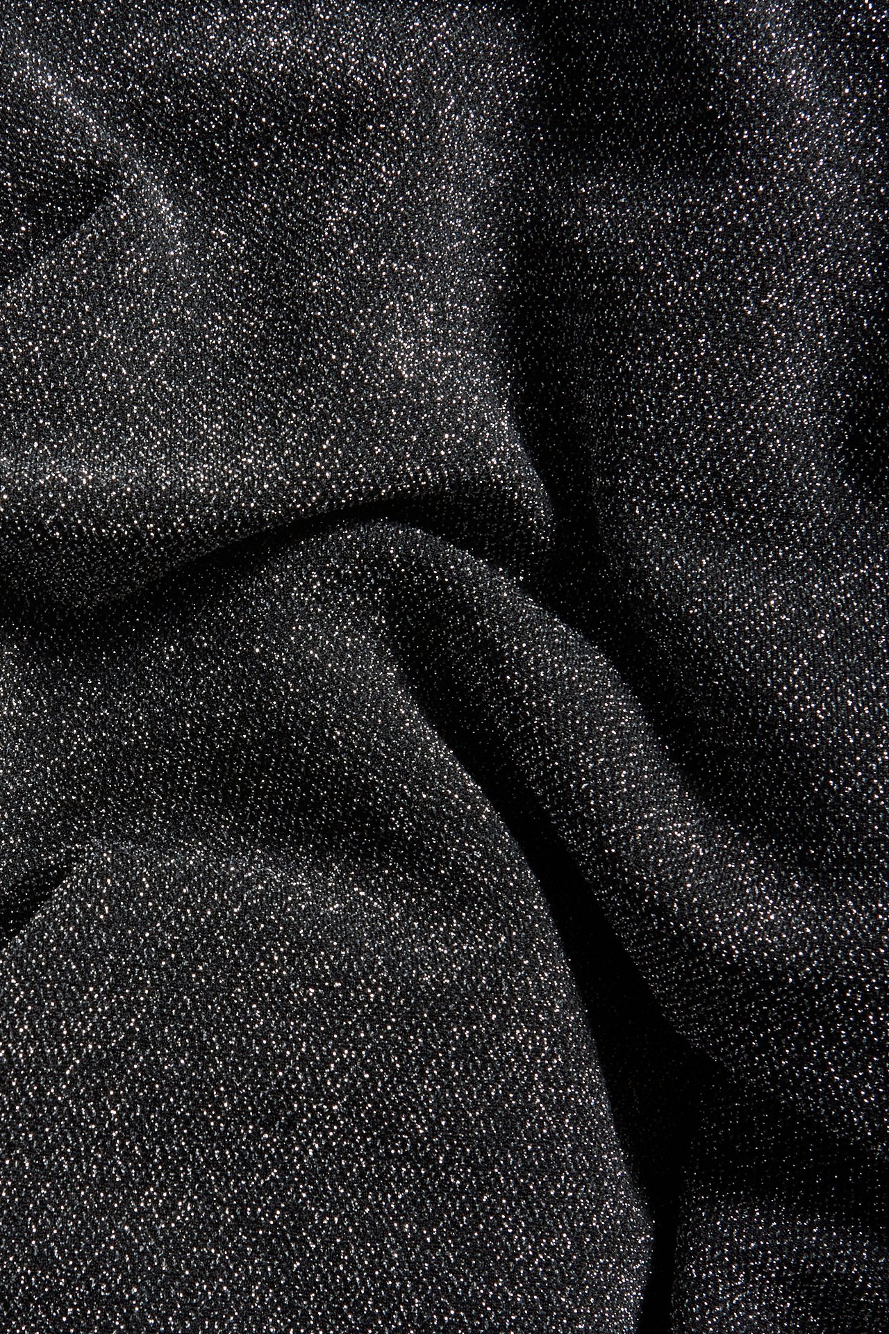 Brokatowa sukienka kopertowa - Czarne - 4