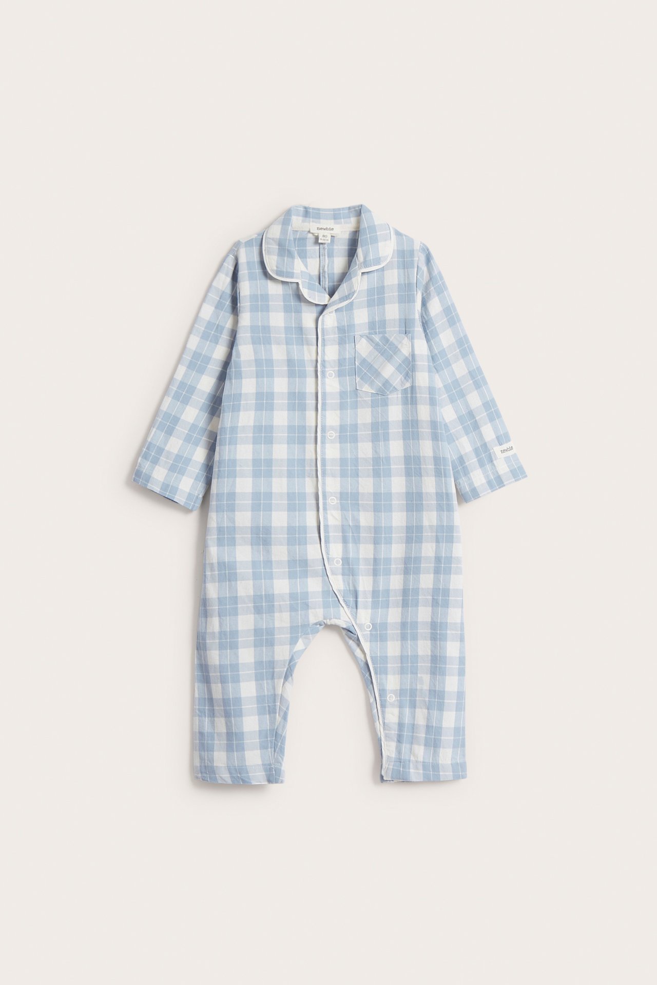 Rutig flanellpyjamas - Blå - 5