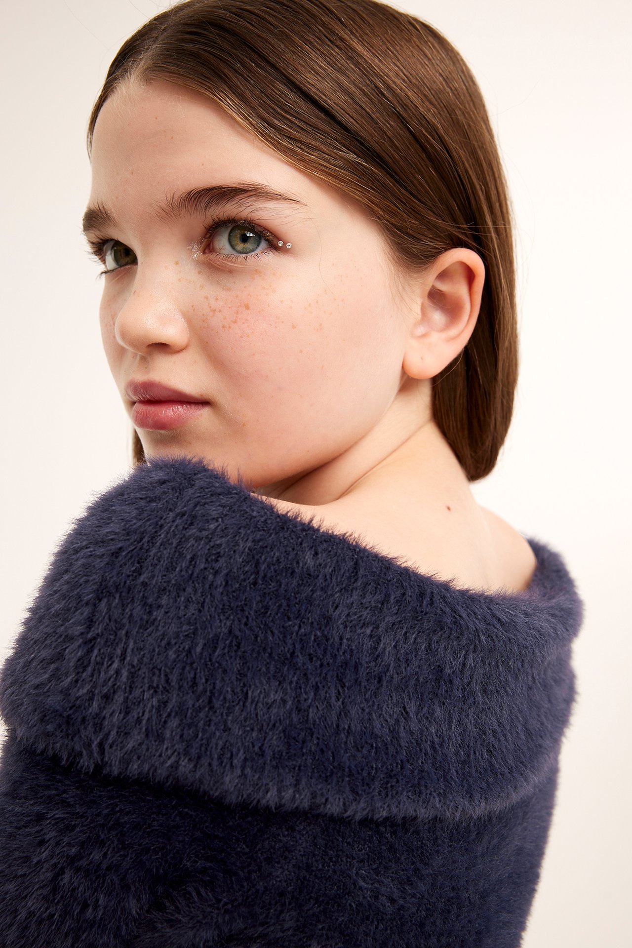 Dzianinowy sweter - Ciemnoniebieski - 4