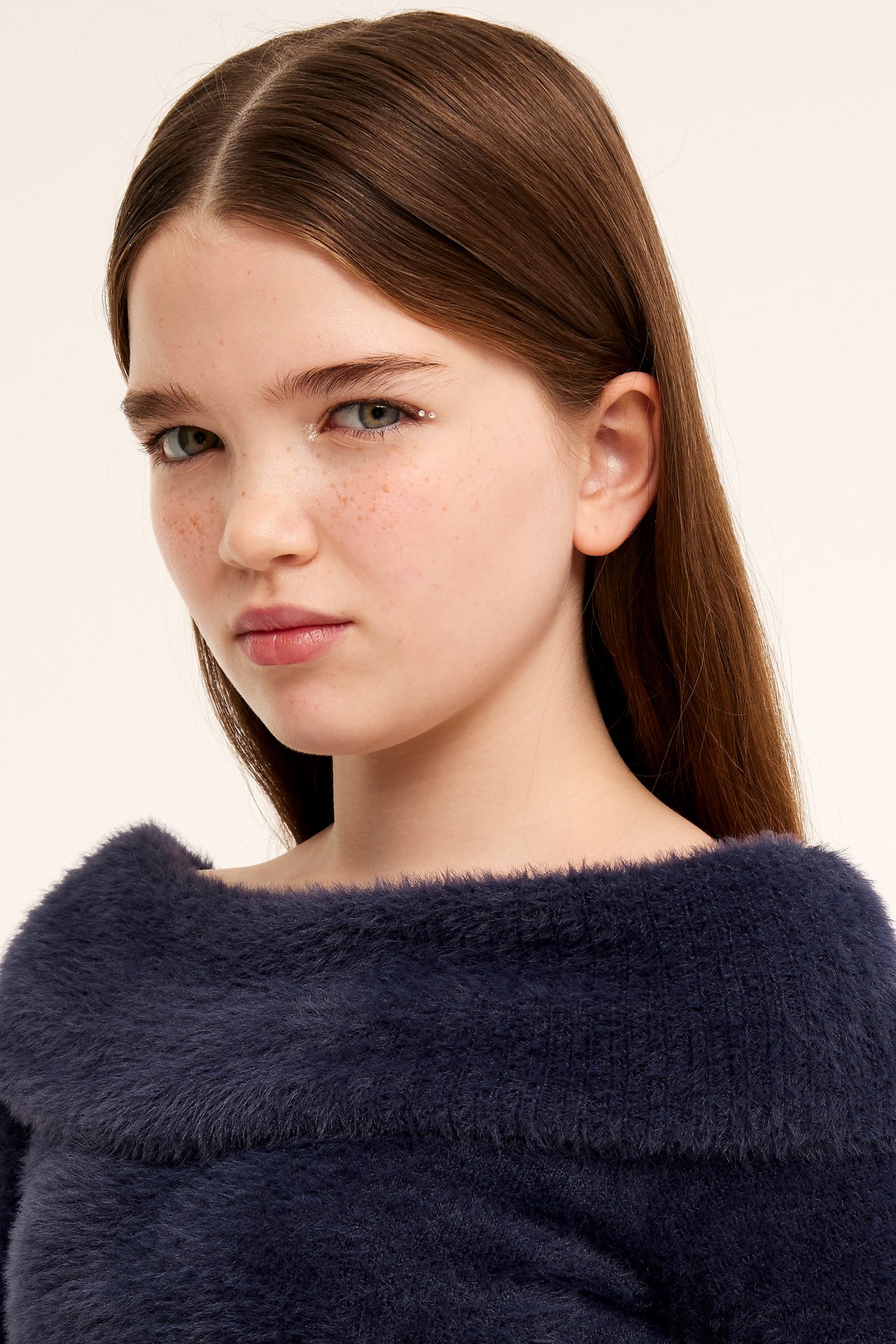 Dzianinowy sweter - Ciemnoniebieski - 6
