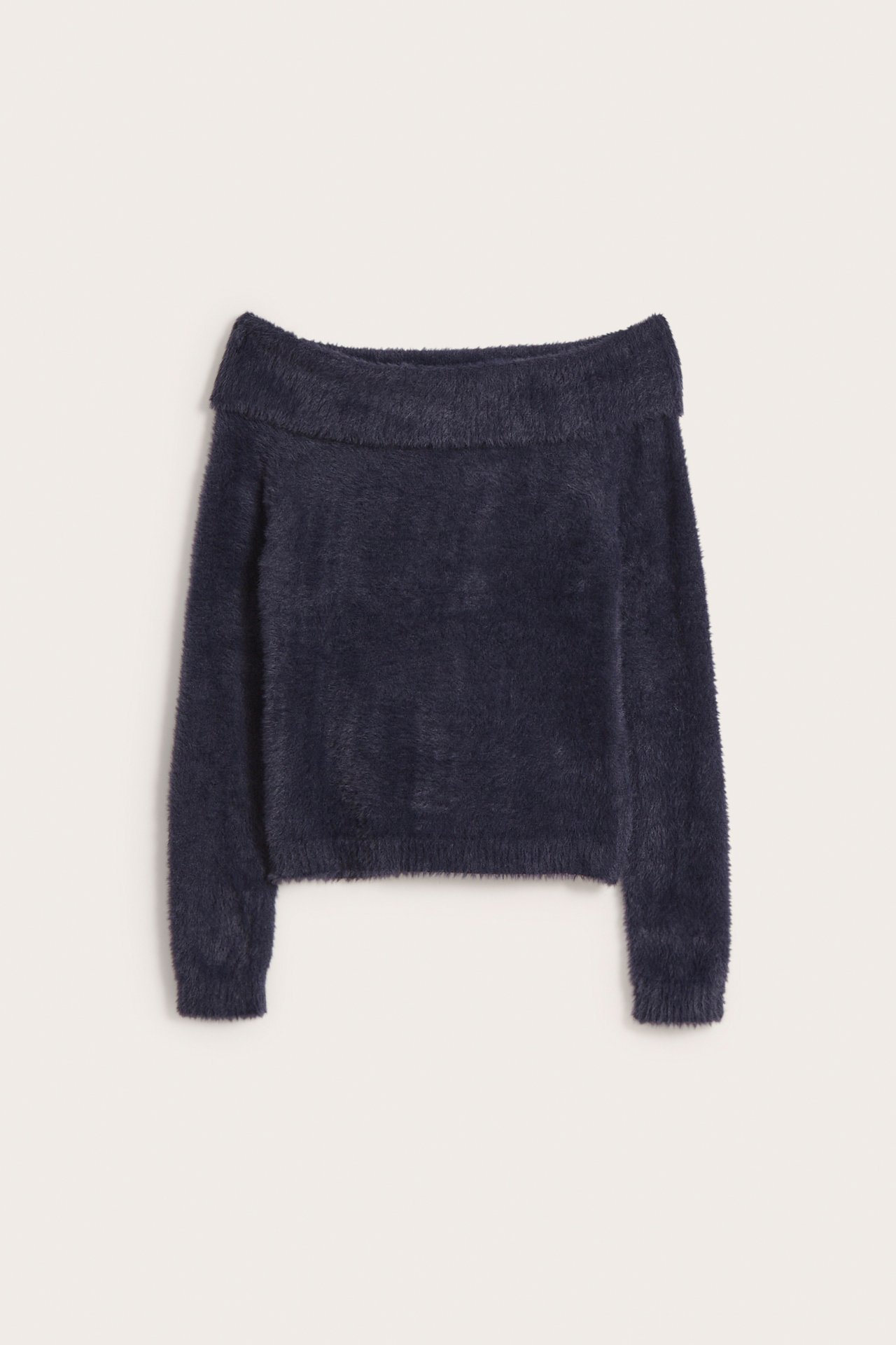 Dzianinowy sweter - Ciemnoniebieski - 8