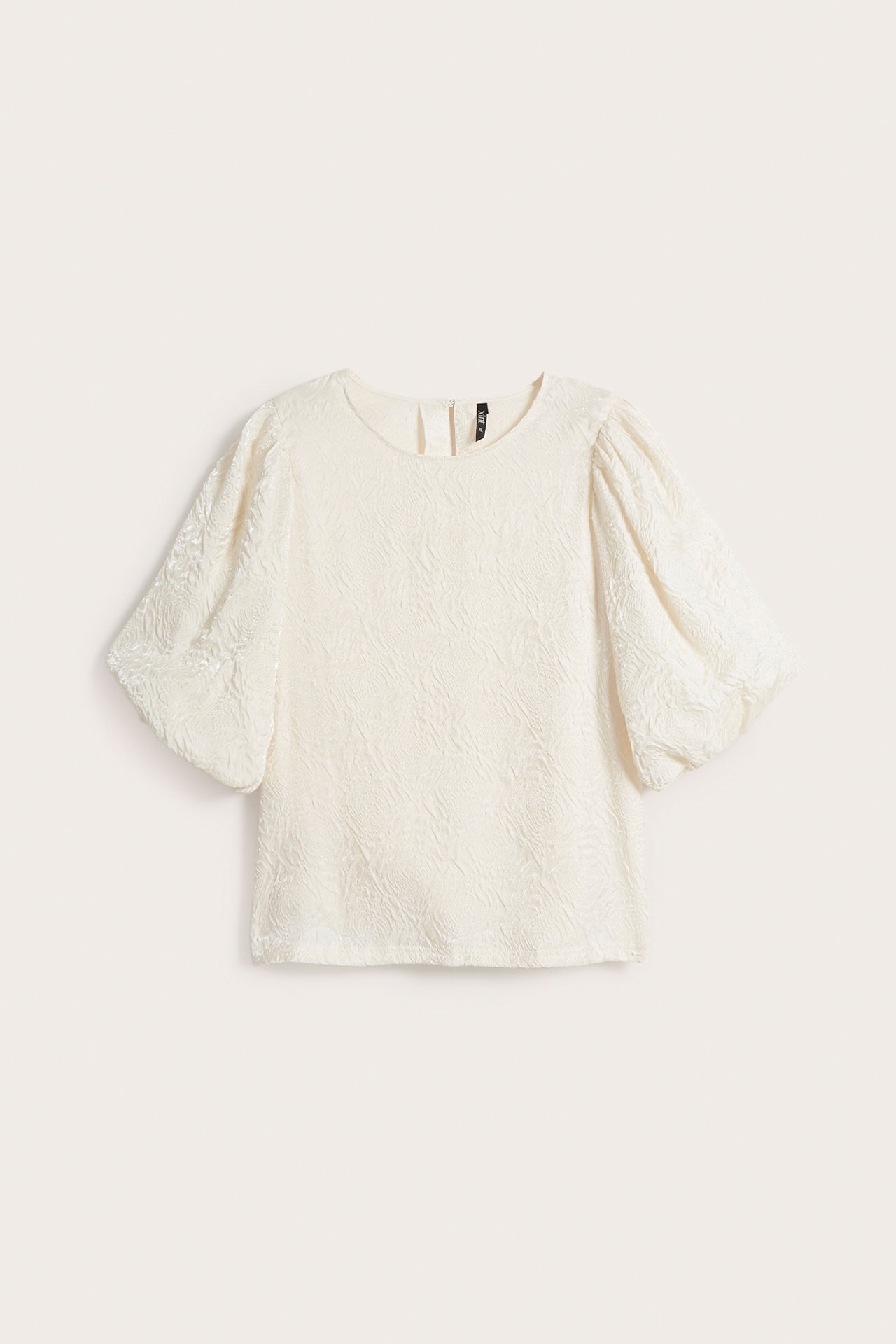 Top z bufiastymi rękawami - Offwhite - 7