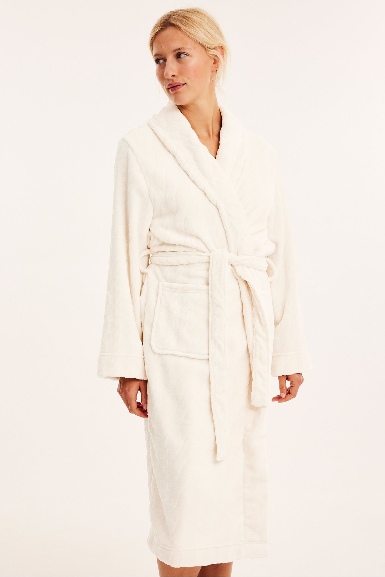 Fleece-morgenkåpe - Lys beige - 1