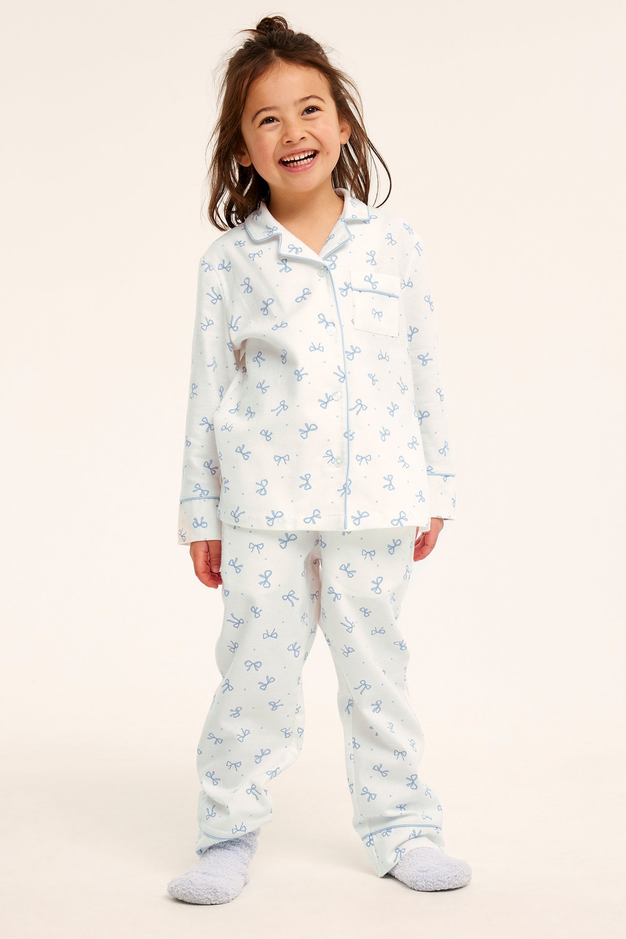 Flanellpyjamas - Offwhite - 2