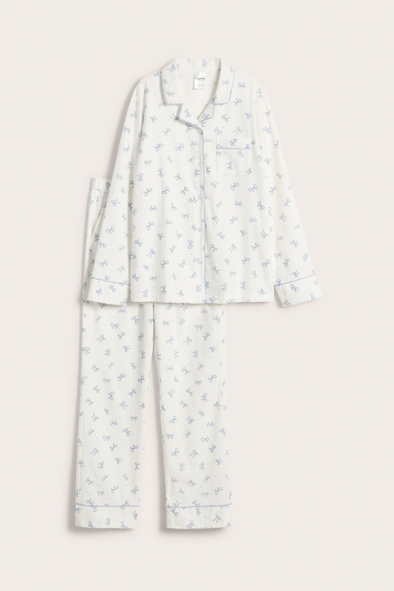 Flanellpyjamas - Offwhite - 5