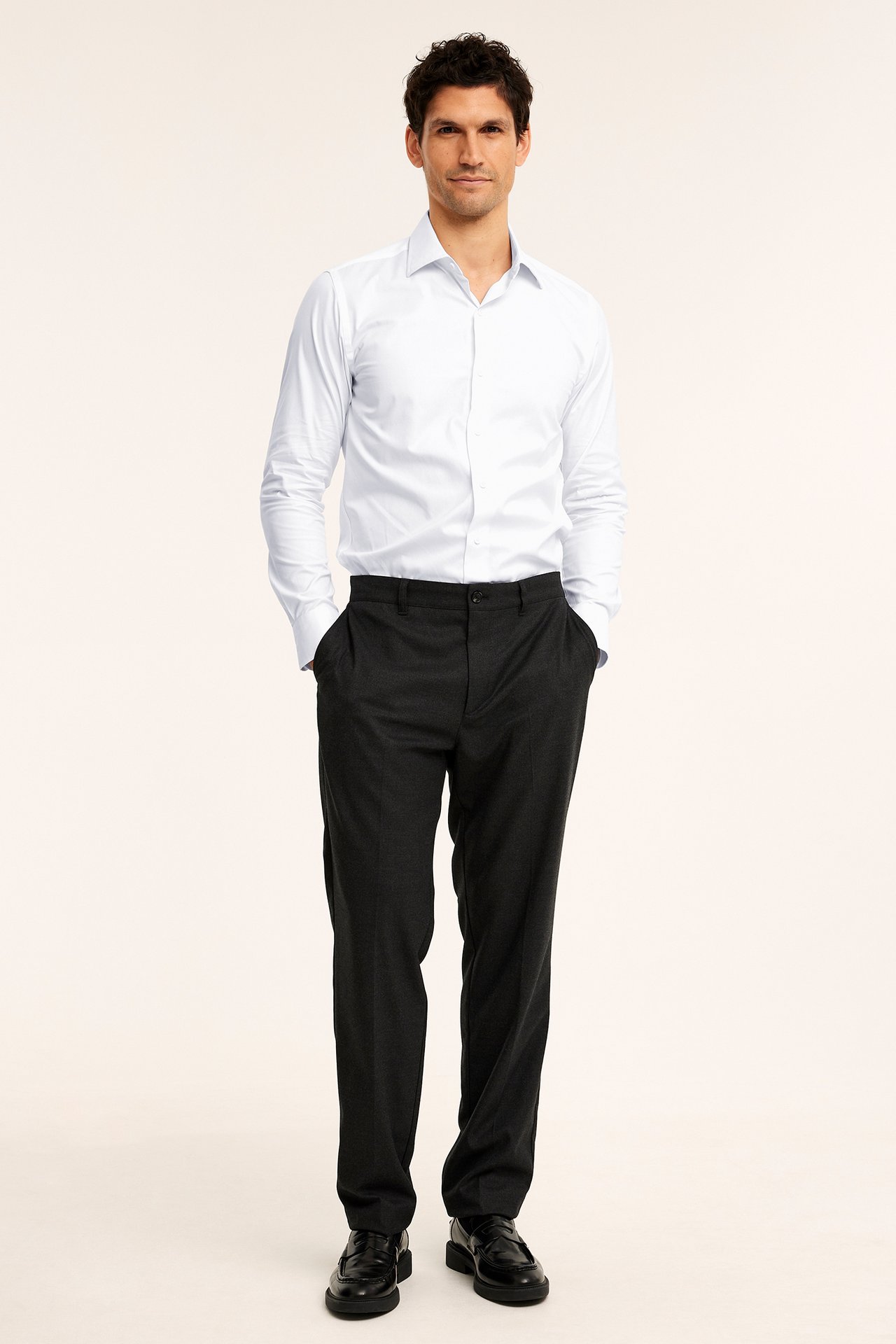 Skjorta slim fit - Vit - 188cm / Storlek: M - 2