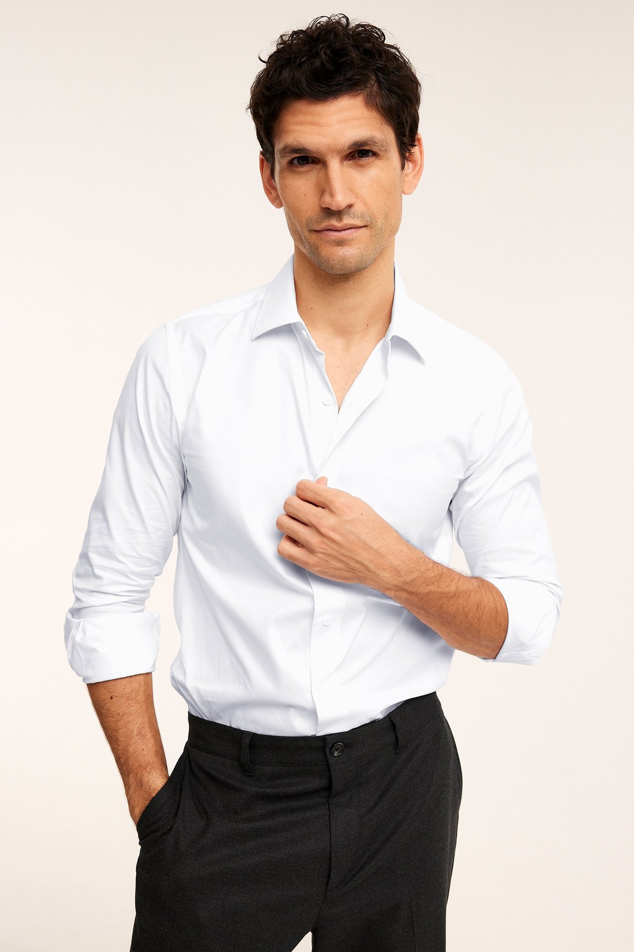 Koszula slim fit - Biały - 188cm / Storlek: M - 1