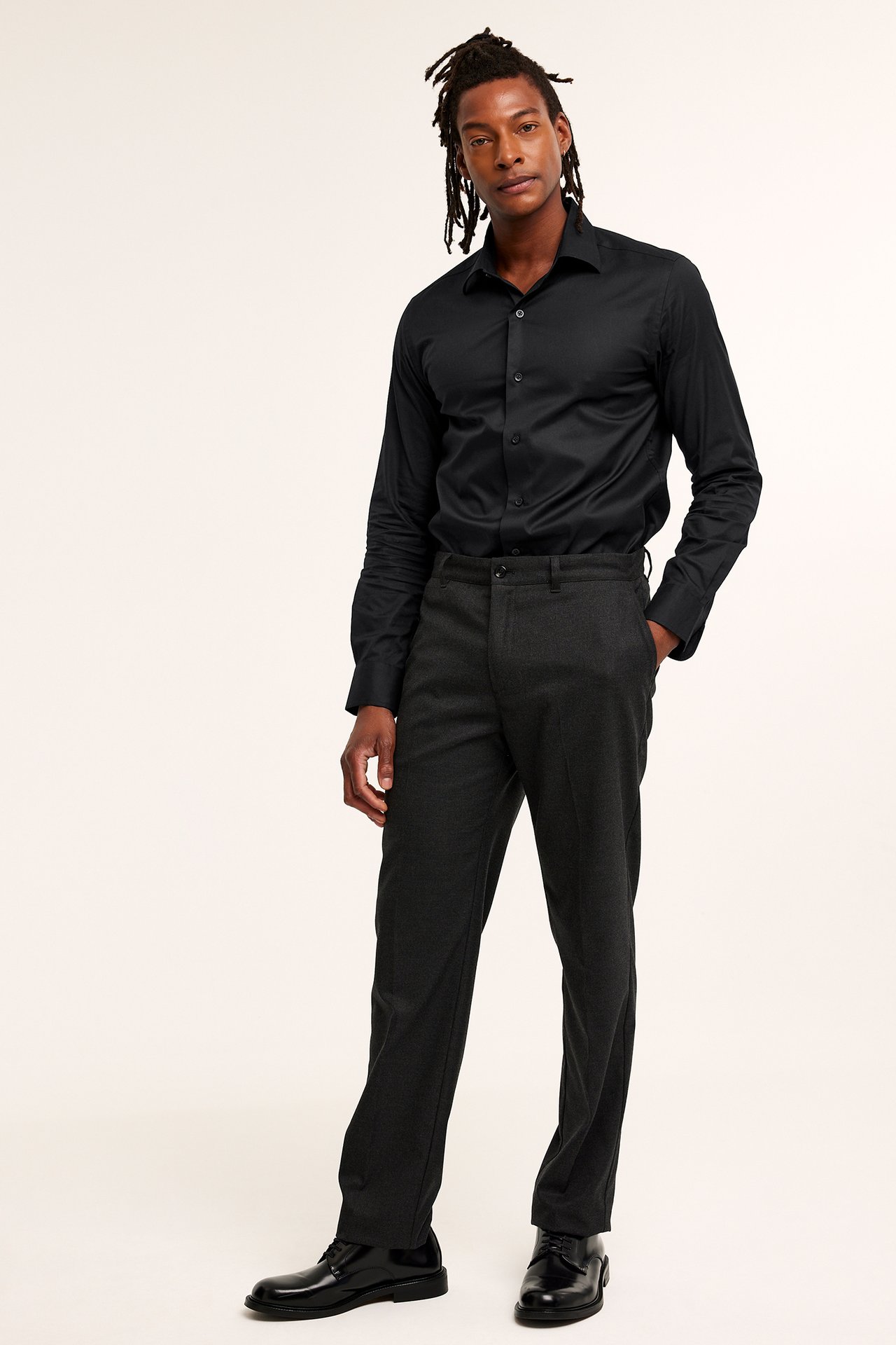 Skjorta slim fit - Svart - 186cm / Storlek: M - 2