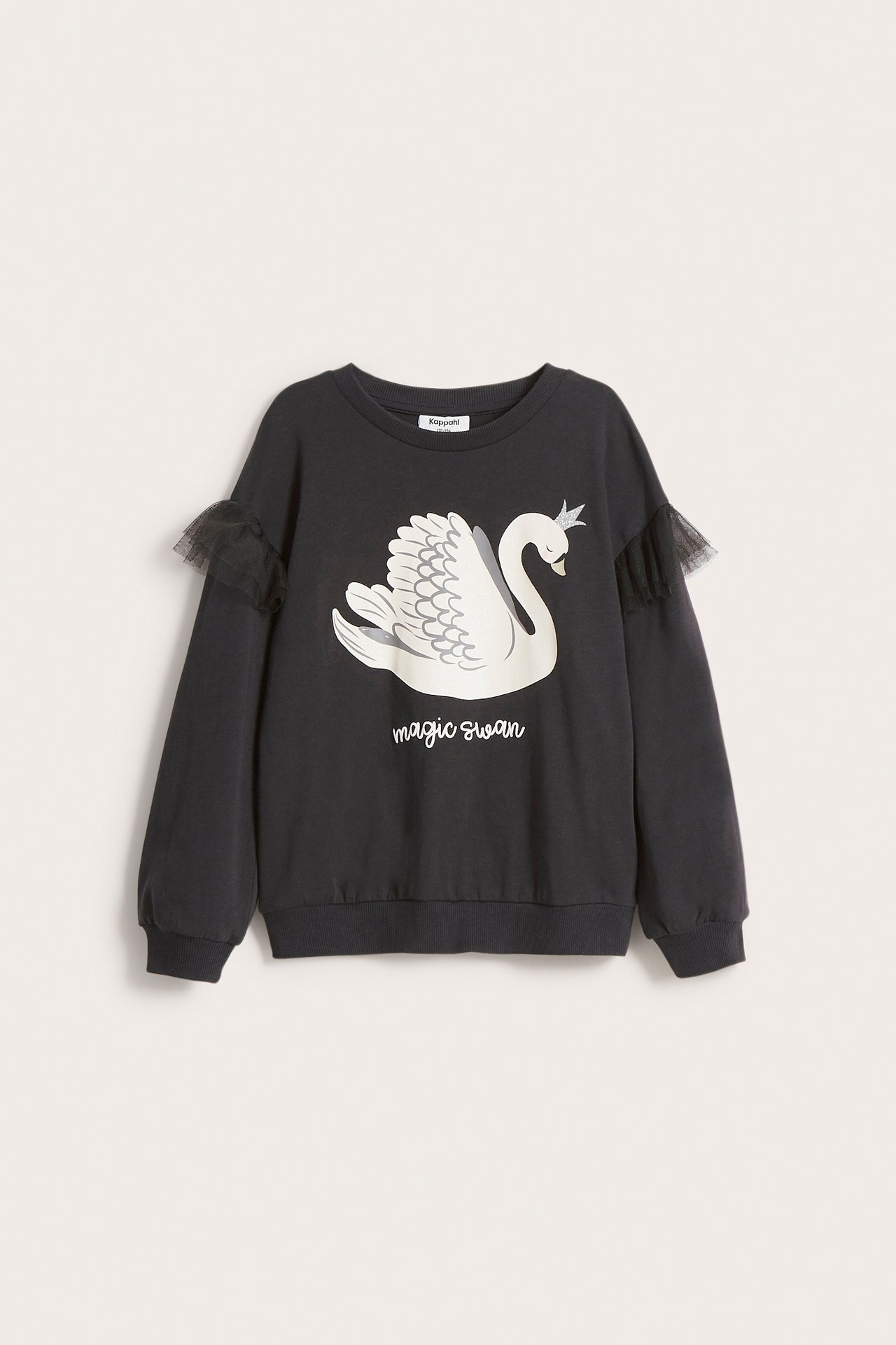 Sweatshirt med svan - Svart - 6