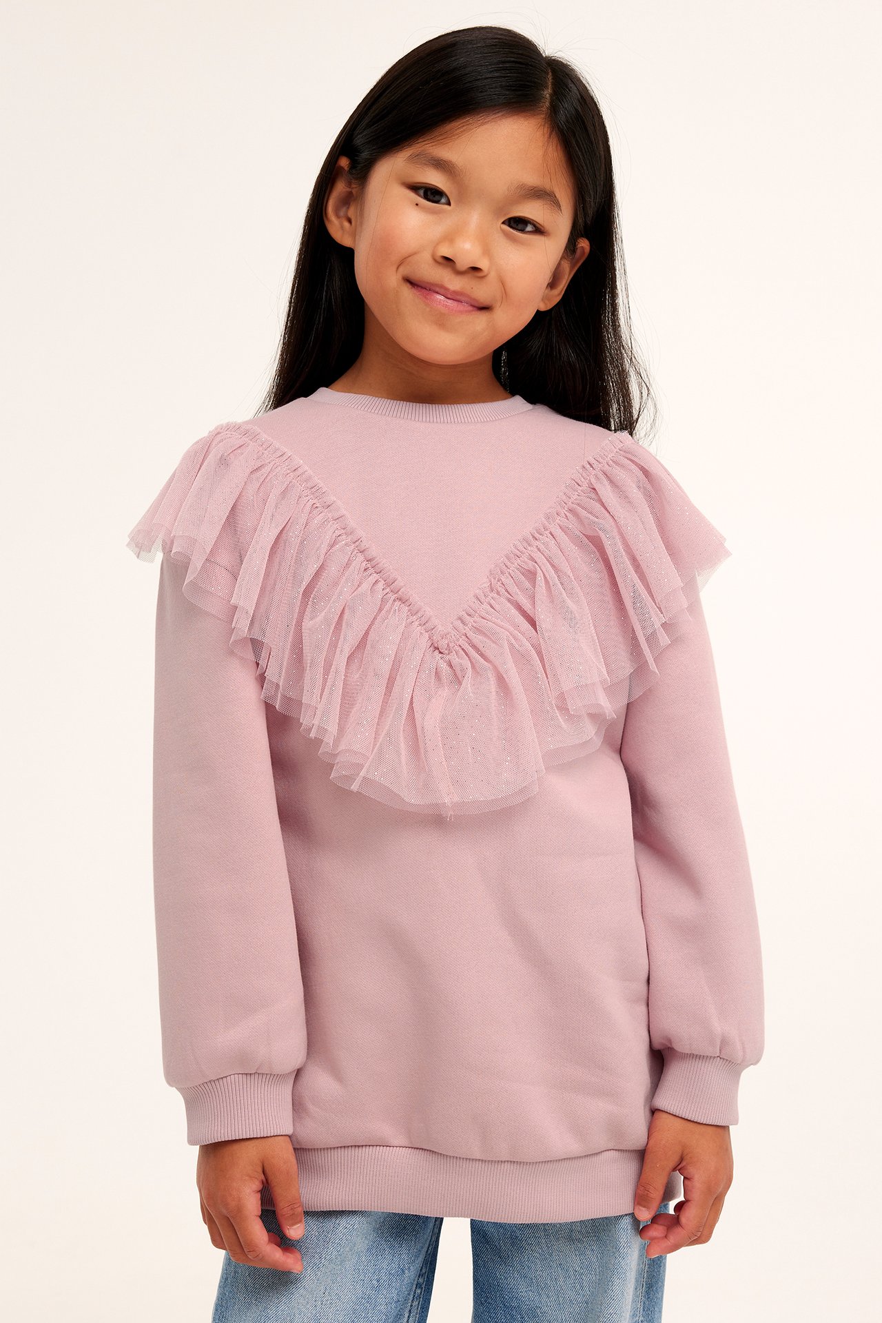 Sweatshirt med volanger - Rosa - 1