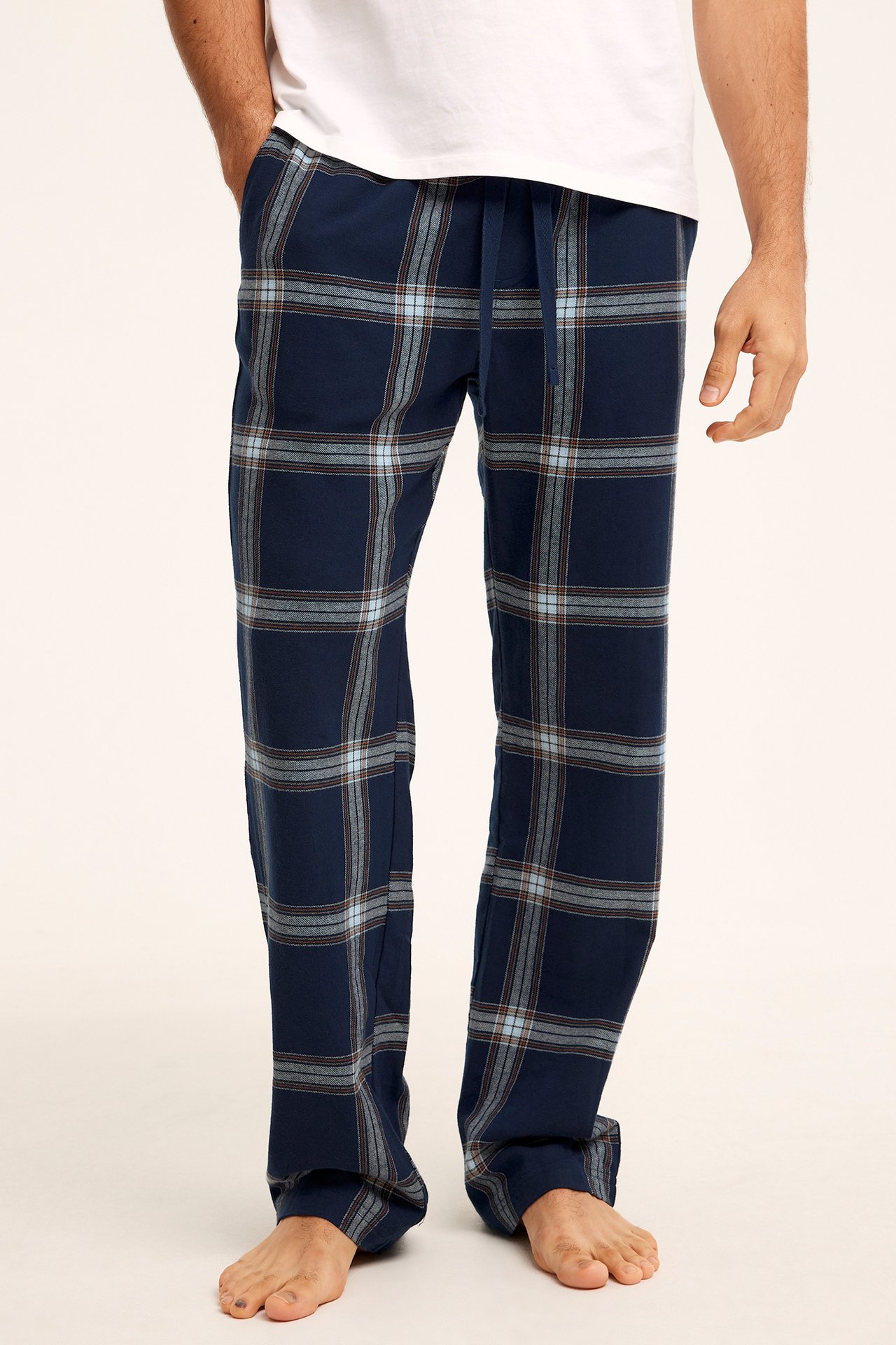 Ruudulliset pyjamahousut - Tummansininen - 2