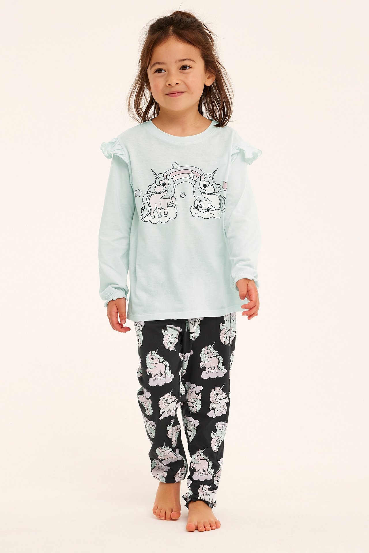 Långärmad pyjamas - Grön - 1
