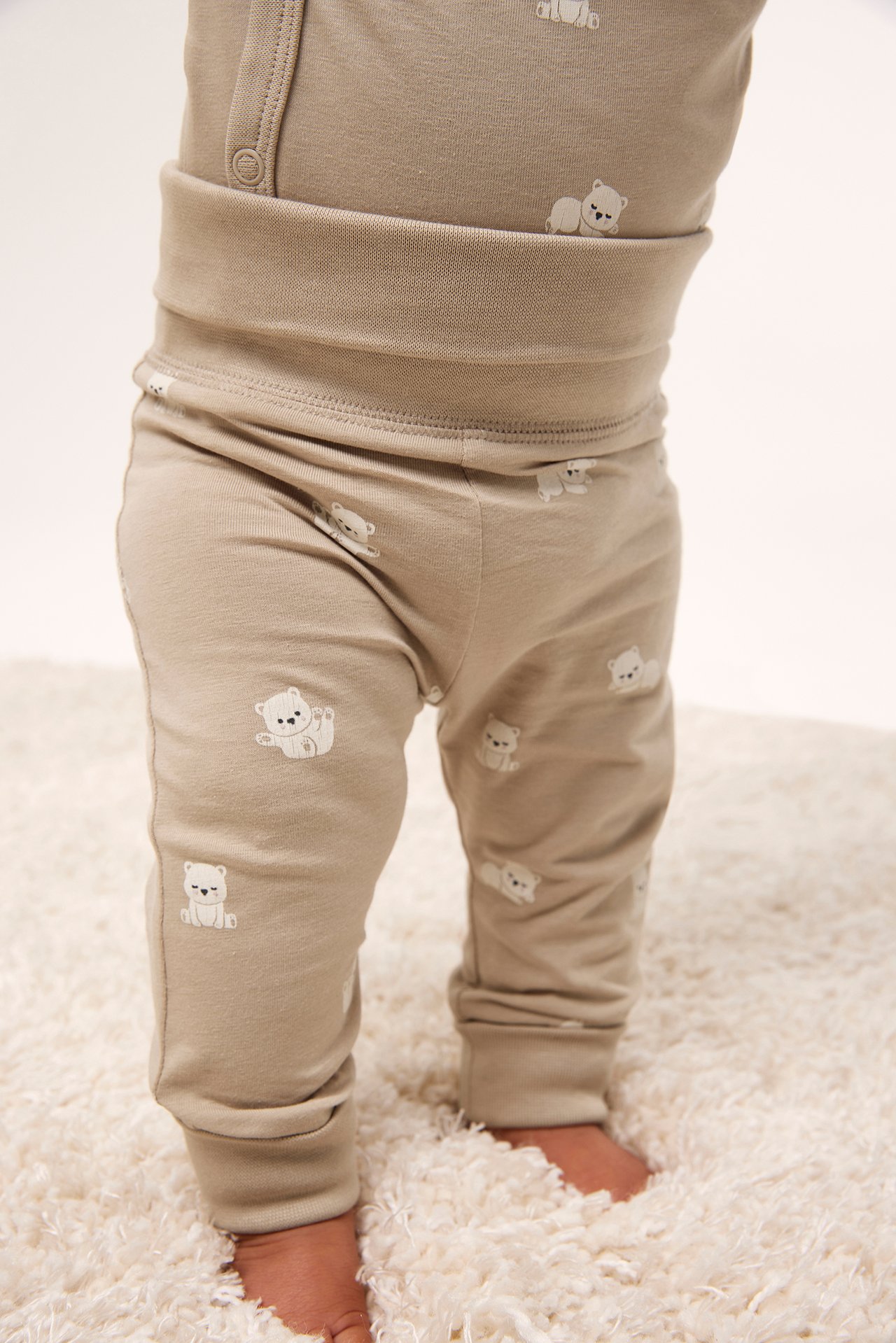 Mönstrat 2-dels babyset - Beige - 5