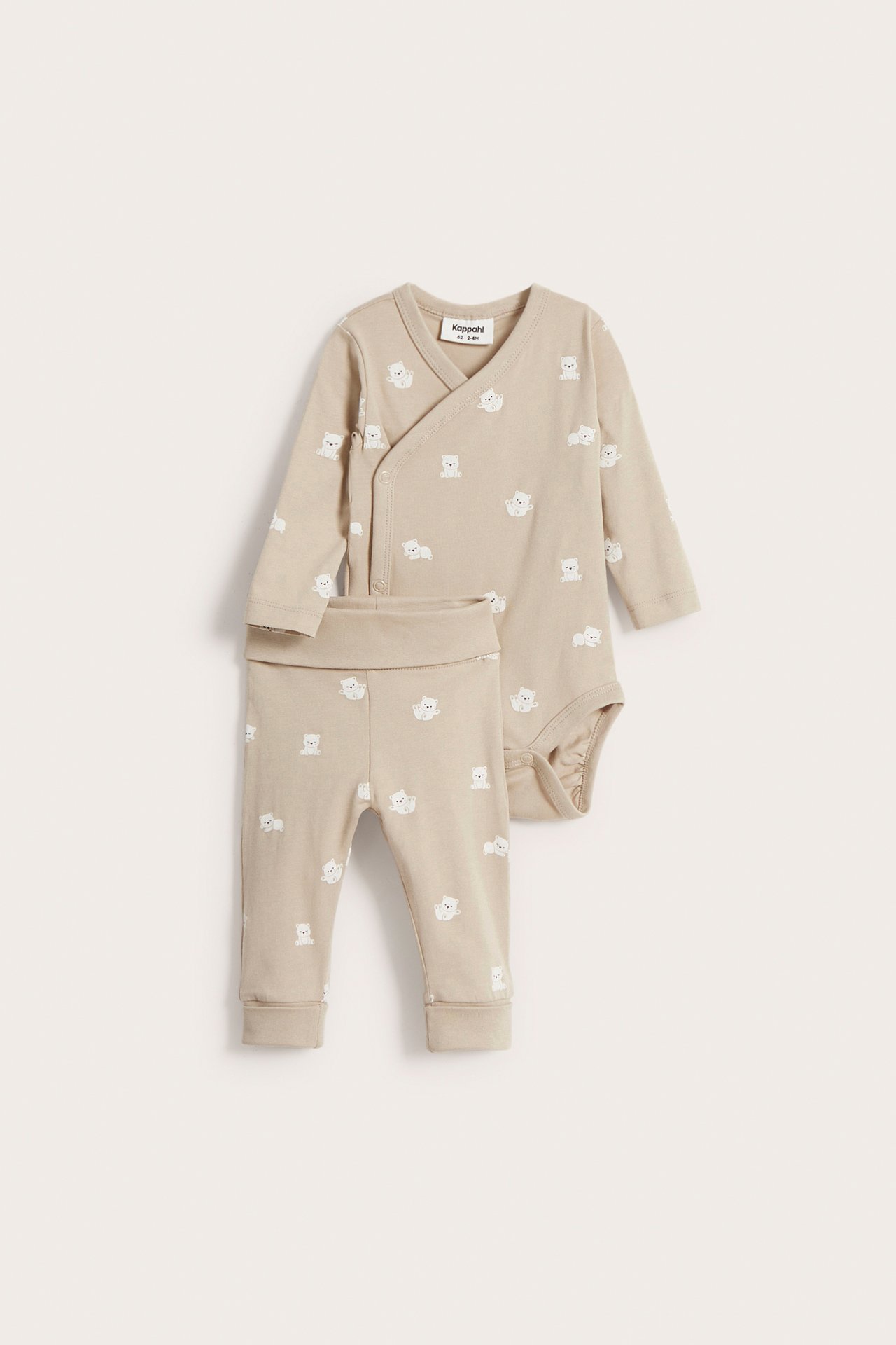 Mönstrat 2-dels babyset - Beige - 7