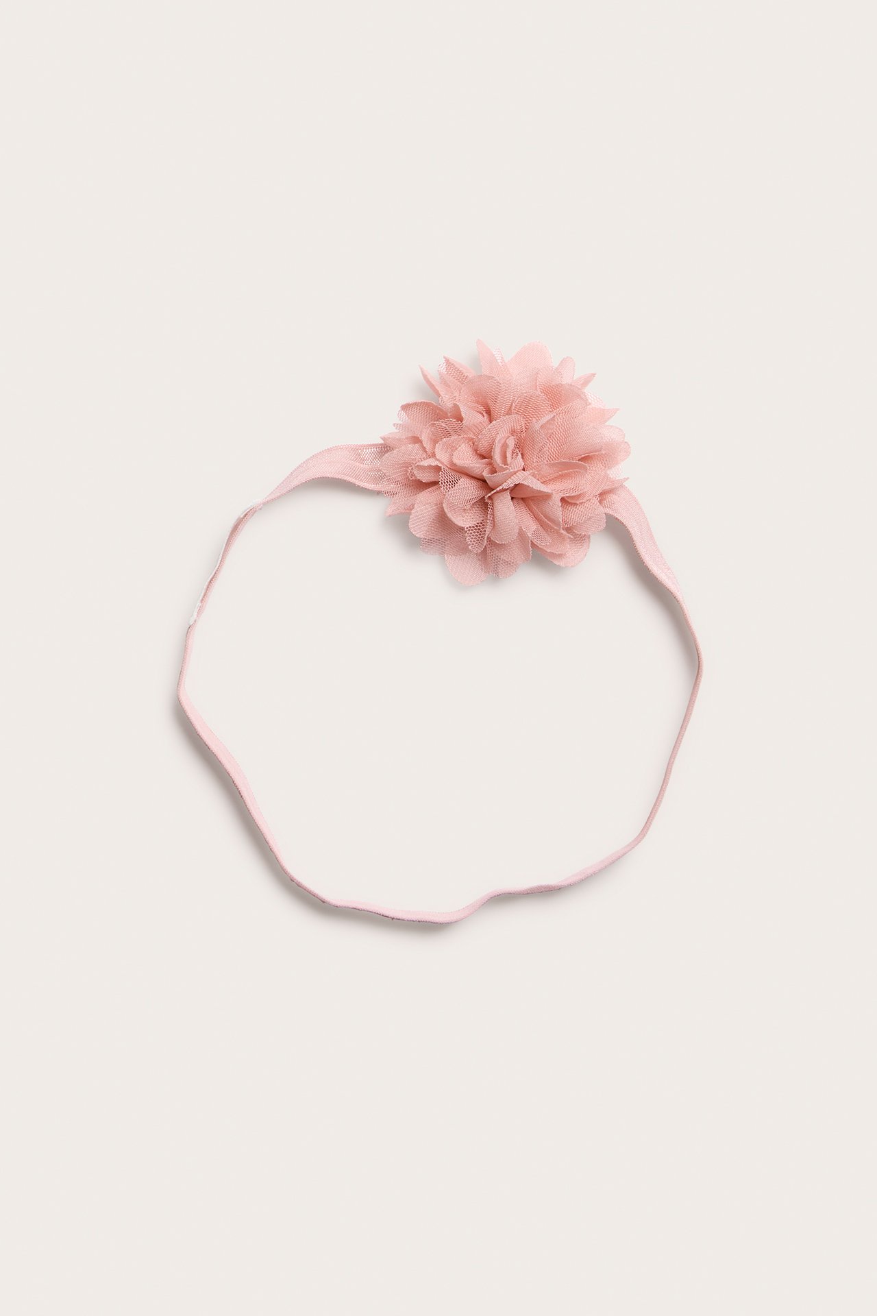 Blomstret hårbånd til baby - Rosa - 1