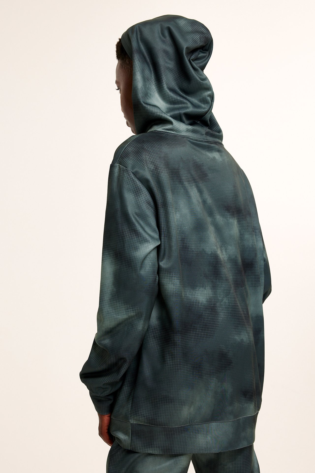 Bluza z kapturem, we wzory, z WCT - Zielony khaki - 2