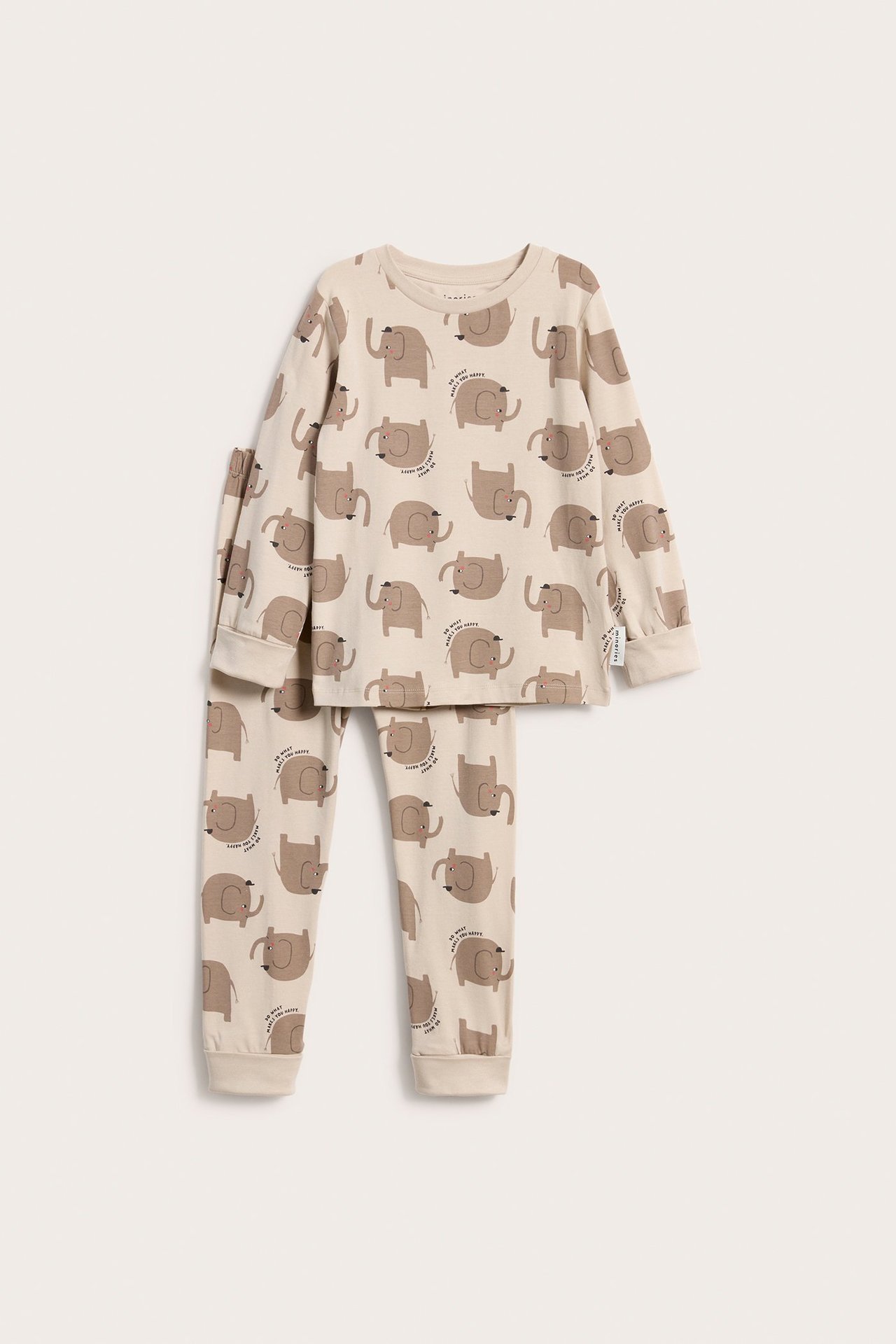 Mönstrad pyjamas i presentpåse - Beige - 1