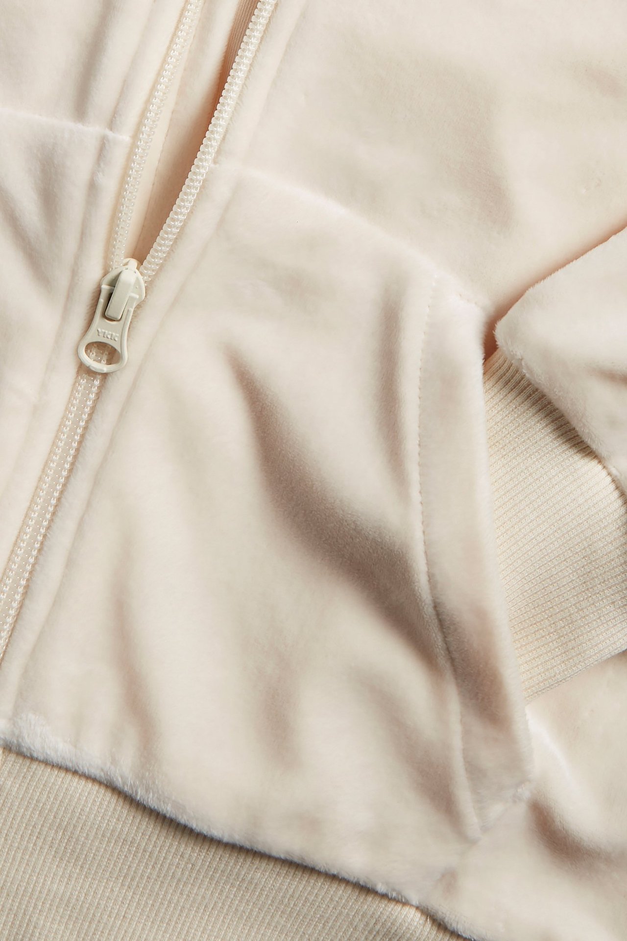 Hoodie i velour - Offwhite - 5