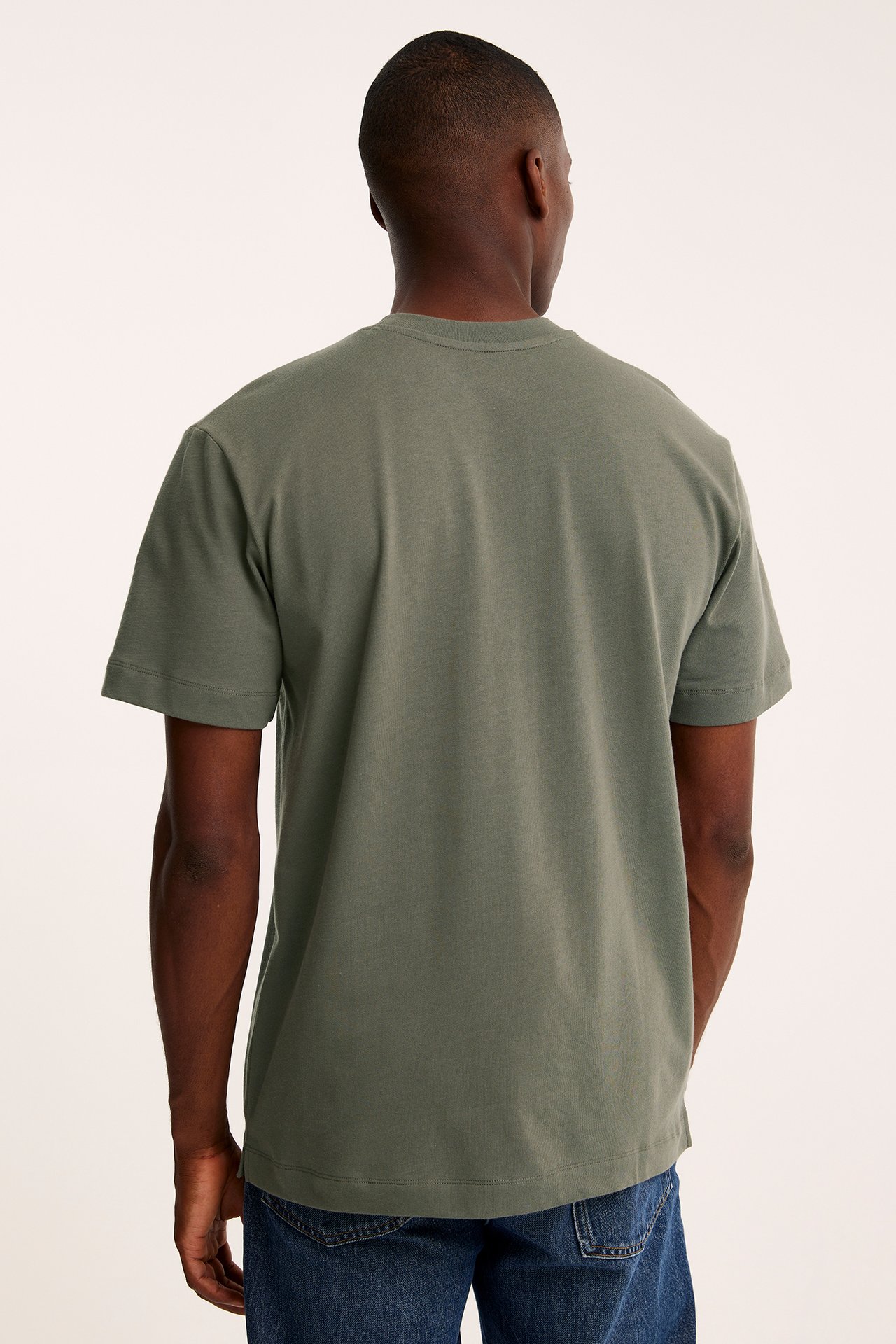 Rundhalsad t-shirt - Mörkgrön - 185cm / Storlek: M - 3